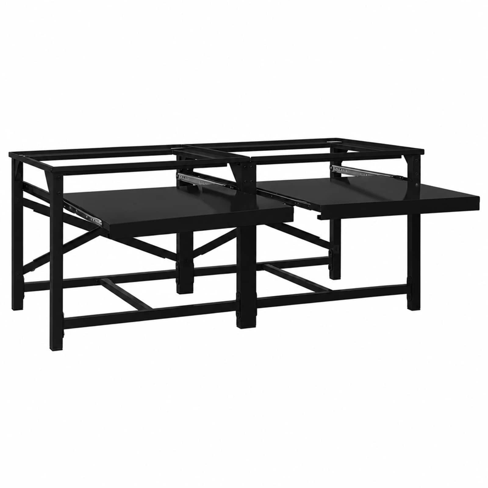 Pedestallo per Lavatrice 2 pz Nero 120 x 56 x 52 cm Acciaio
