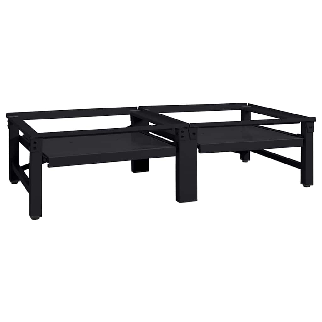 Pedestallo per Lavatrice 2 pz Nero 124,5 x 61,5 x 32,5 cm