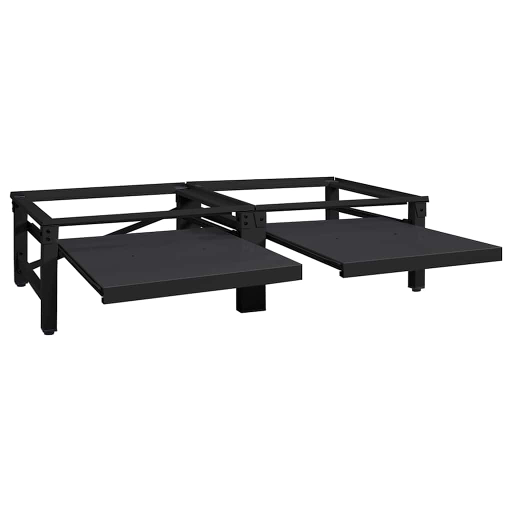 Pedestallo per Lavatrice 2 pz Nero 124,5 x 61,5 x 32,5 cm