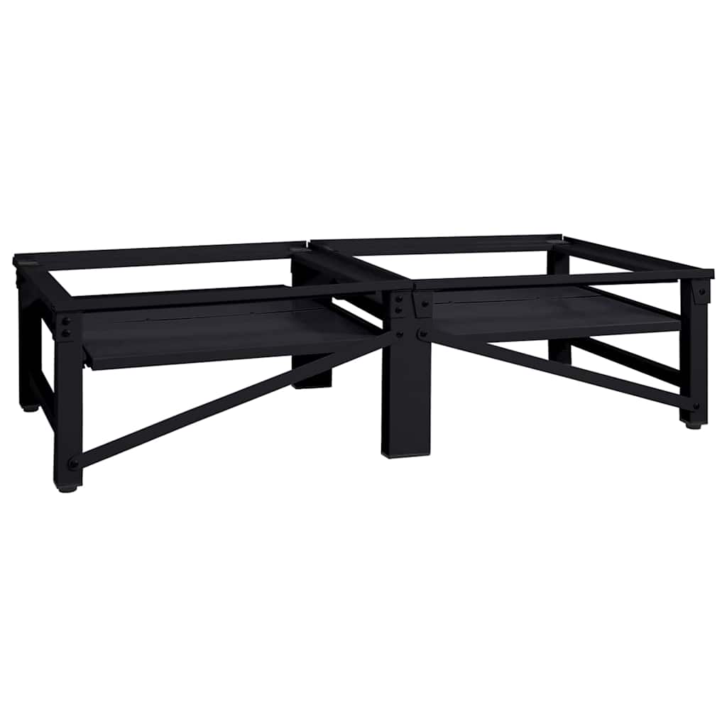 Pedestallo per Lavatrice 2 pz Nero 124,5 x 61,5 x 32,5 cm