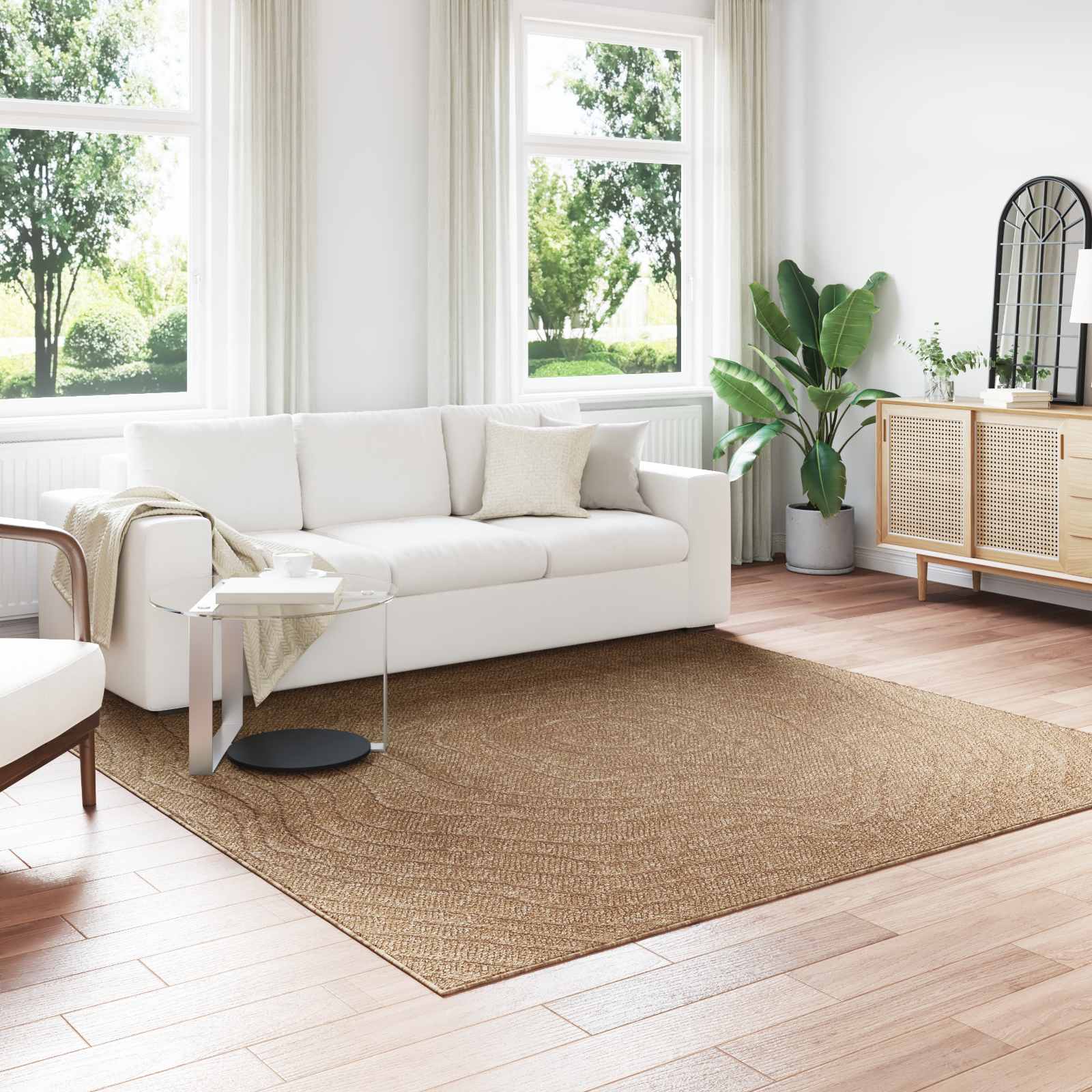 Tappeto per uso interno ed esterno AGIRA Naturale 240 x 240 cm