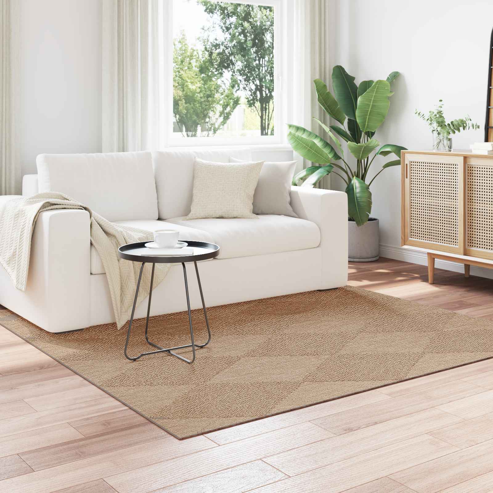 Tappeto per uso interno ed esterno AGIRA Naturale 200 x 200 cm