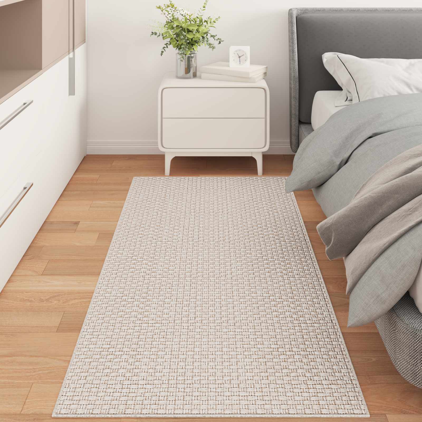 Tappeti per area Rettangolare FARO Crema 200 x 80 cm Poliestere