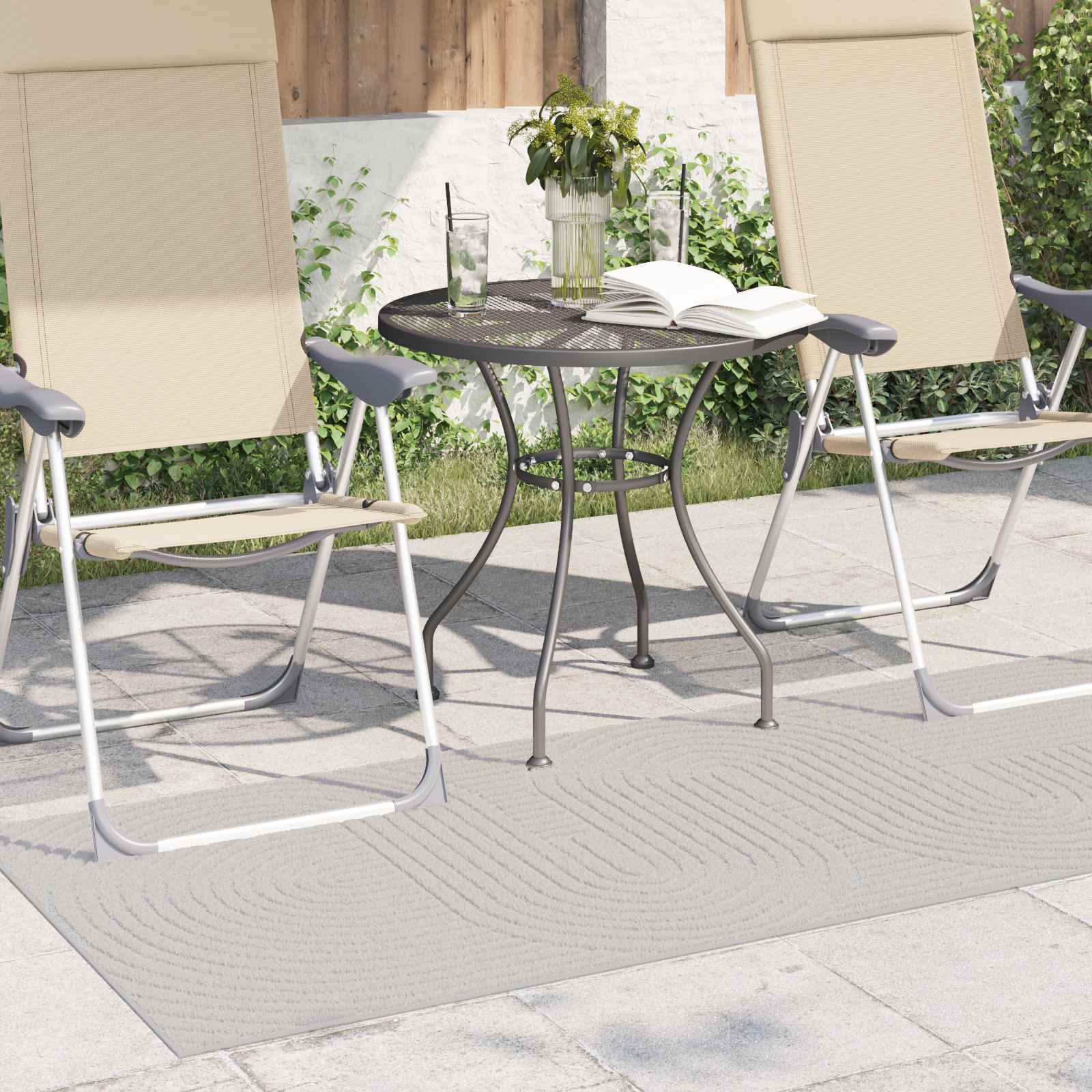Tappeto per uso interno ed esterno PALMERAS Crema 200 x 80 cm
