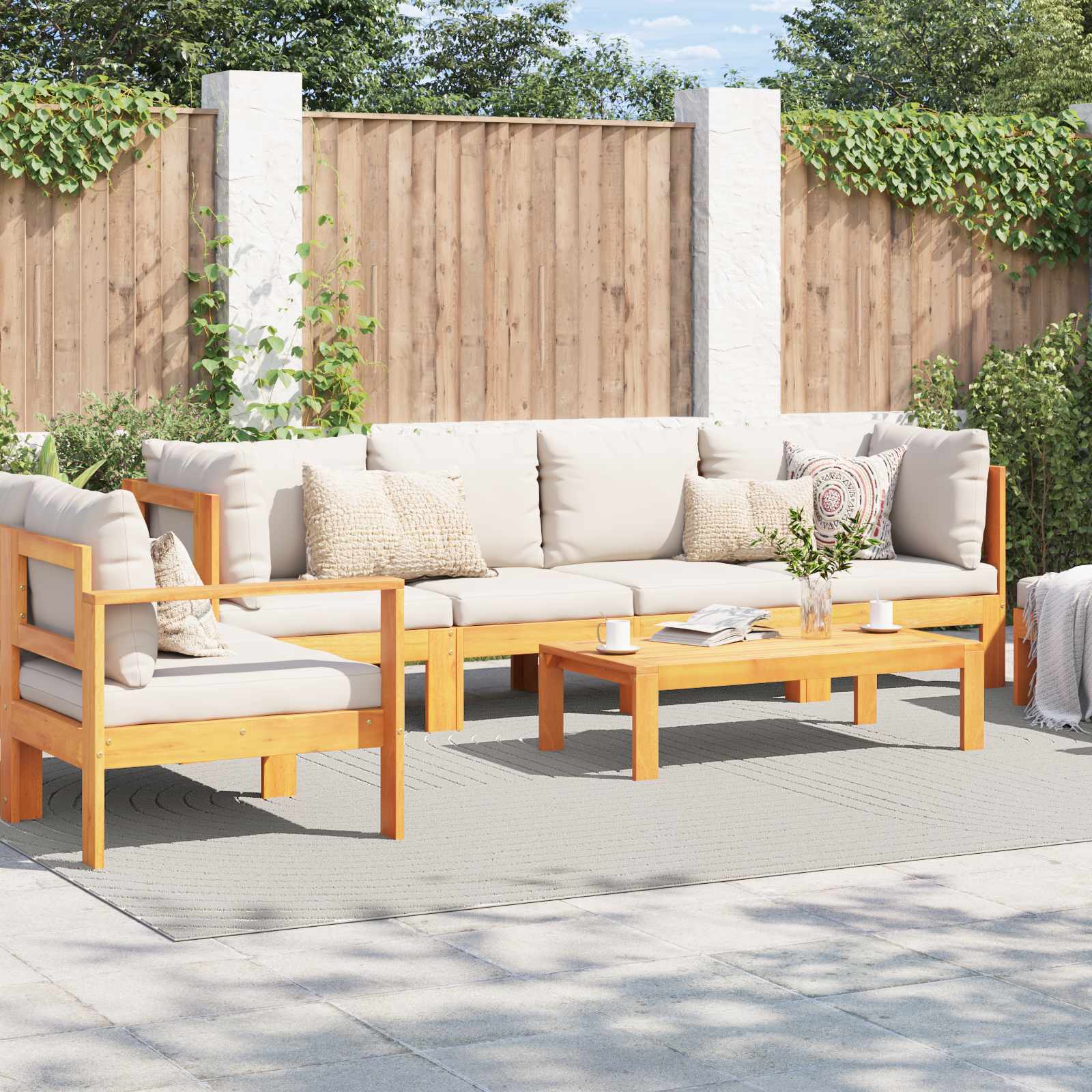 Tappeto per uso interno ed esterno PALMERAS Crema 340 x 240 cm