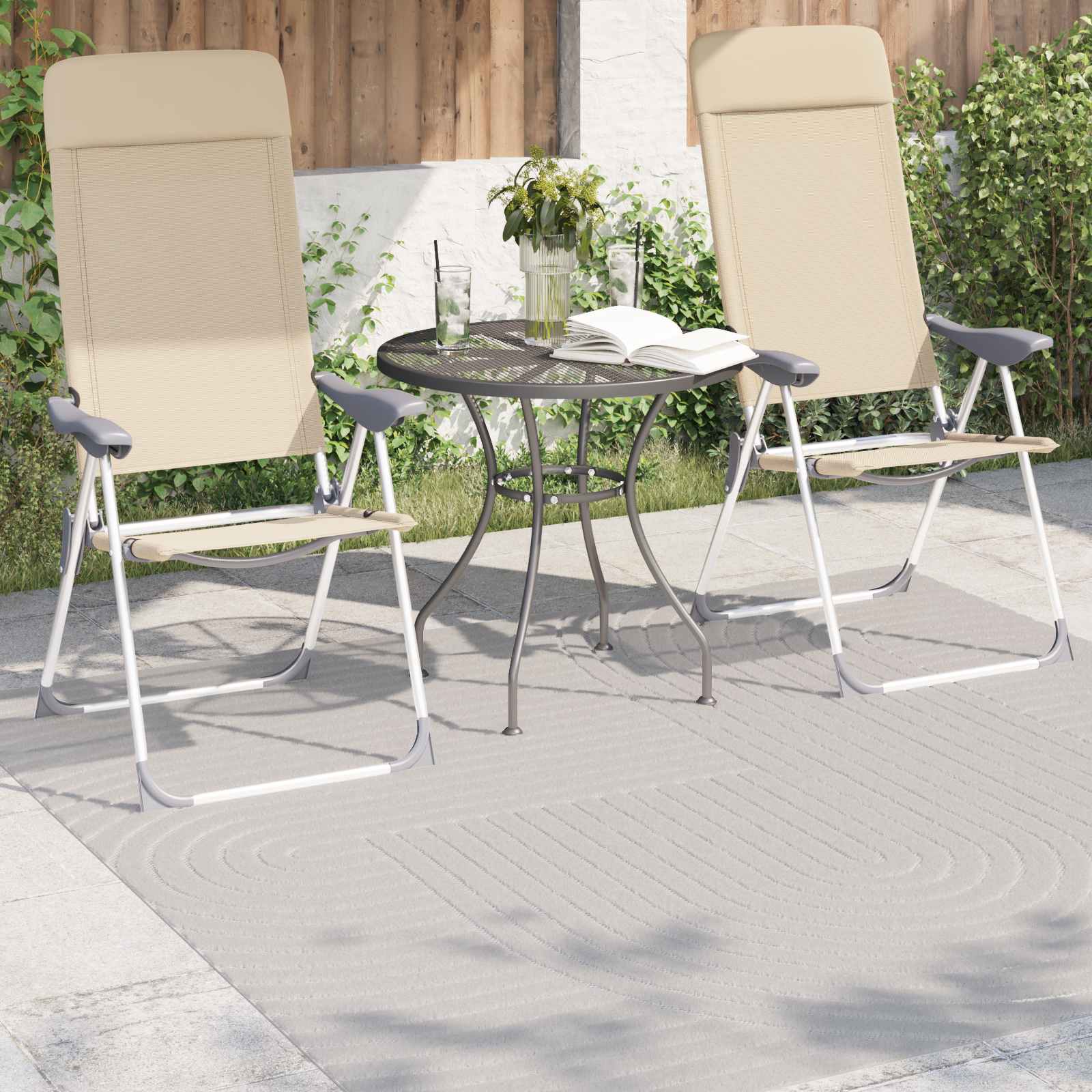 Tappeto per uso interno ed esterno PALMERAS Crema 120 x 120 cm