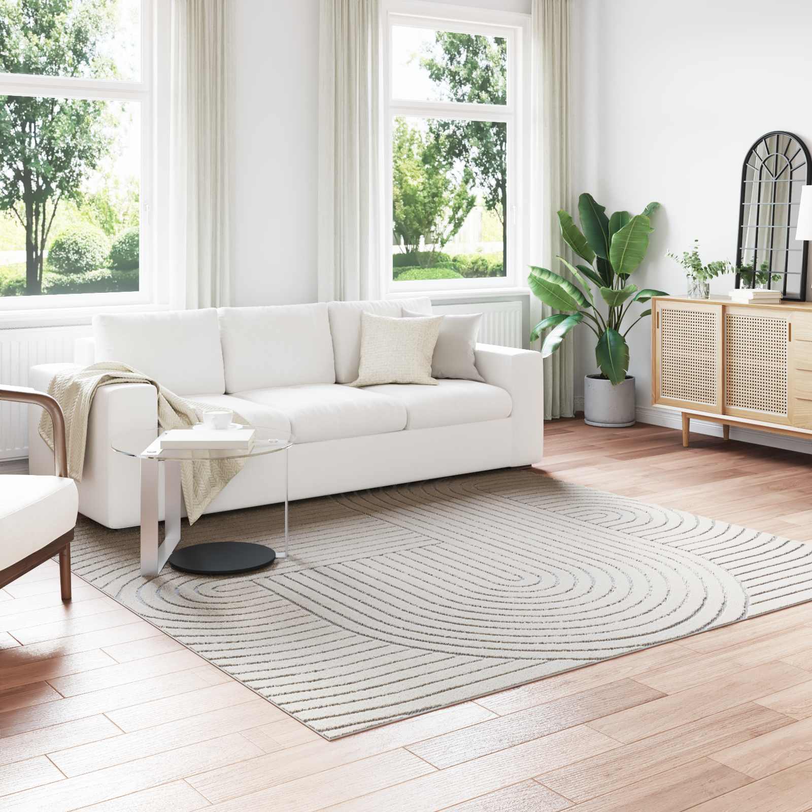 Tappeto per uso interno ed esterno PALMERAS Crema 240 x 240 cm