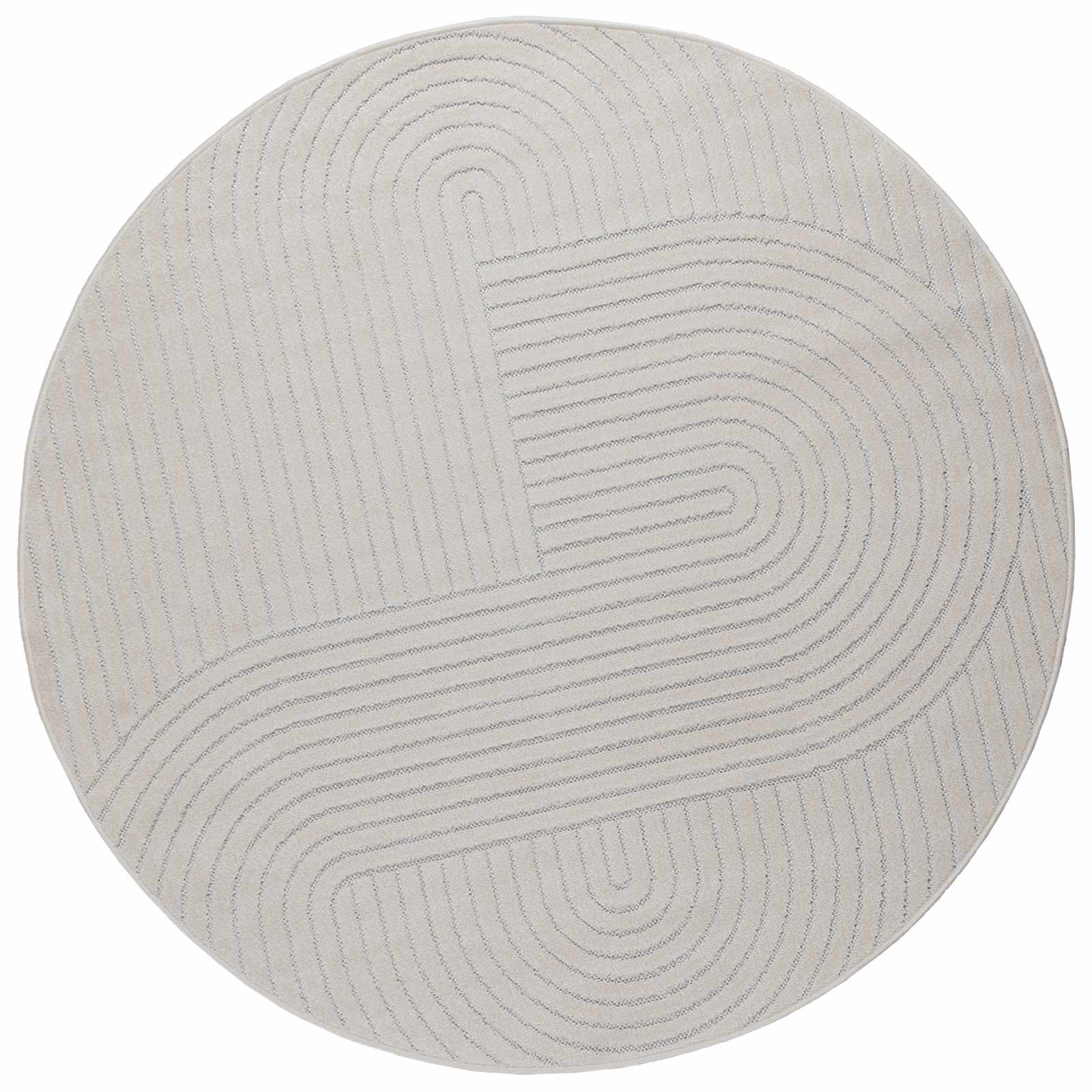Tappeto per uso interno ed esterno PALMERAS Crema Ø 200 CM