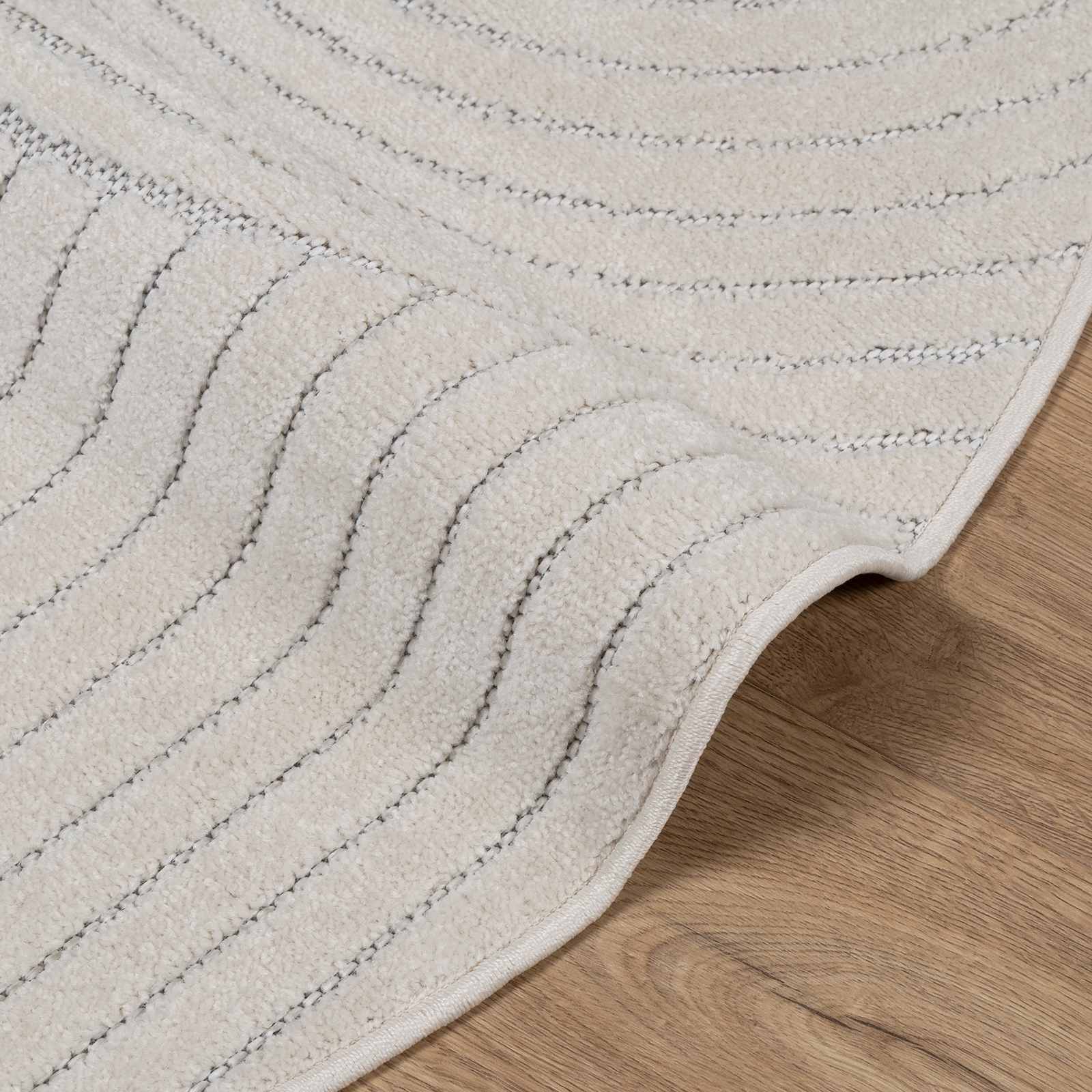 Tappeto per uso interno ed esterno PALMERAS Crema Ø 200 CM