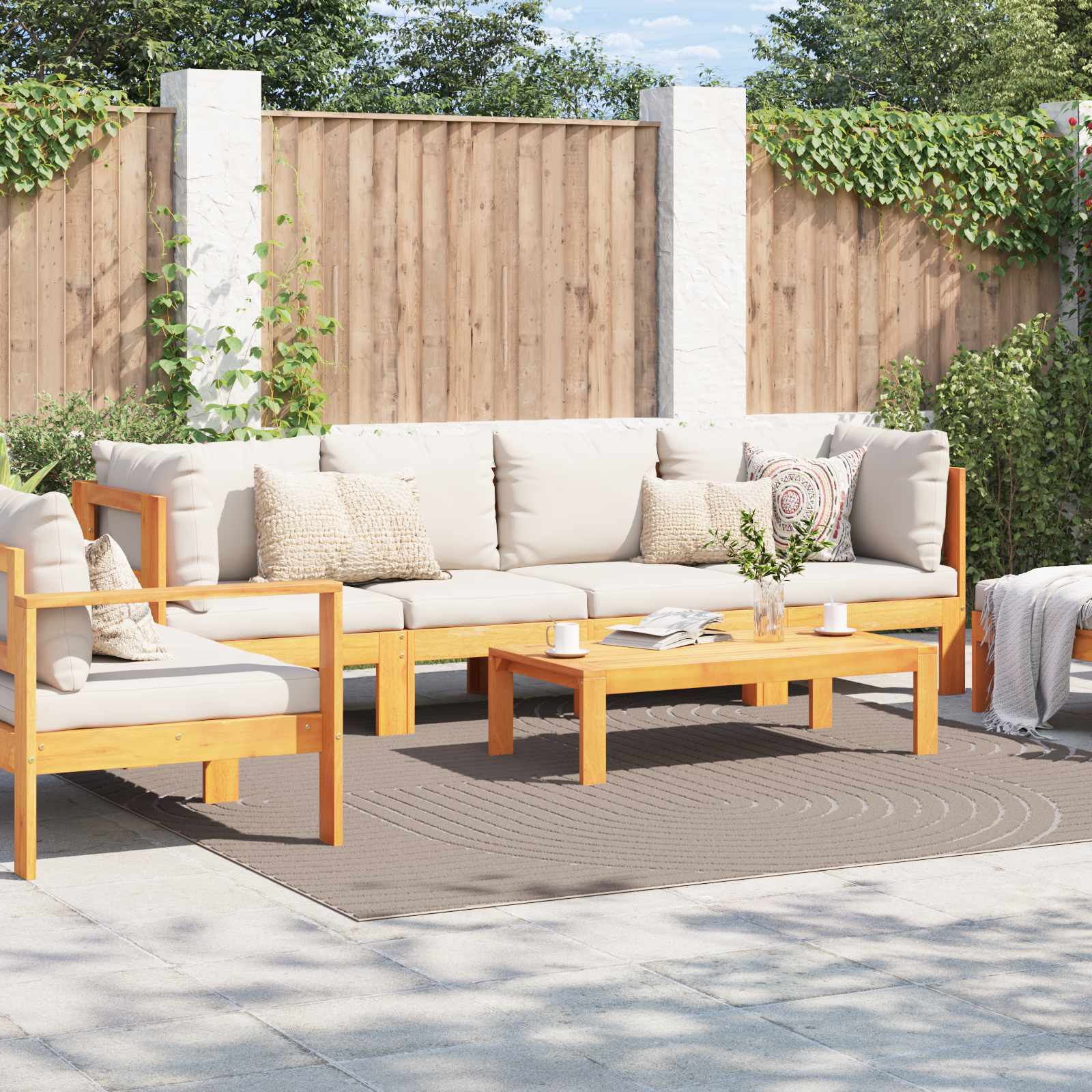 Tappeto per uso interno ed esterno PALMERAS Beige 240 x 240 cm