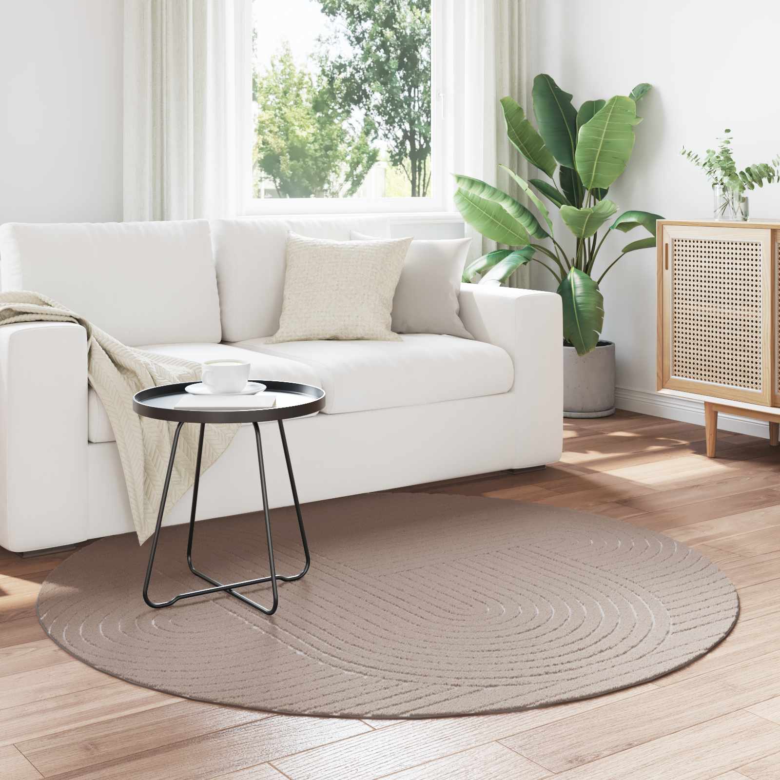 Tappeto per uso interno ed esterno PALMERAS Beige Ø 160 CM