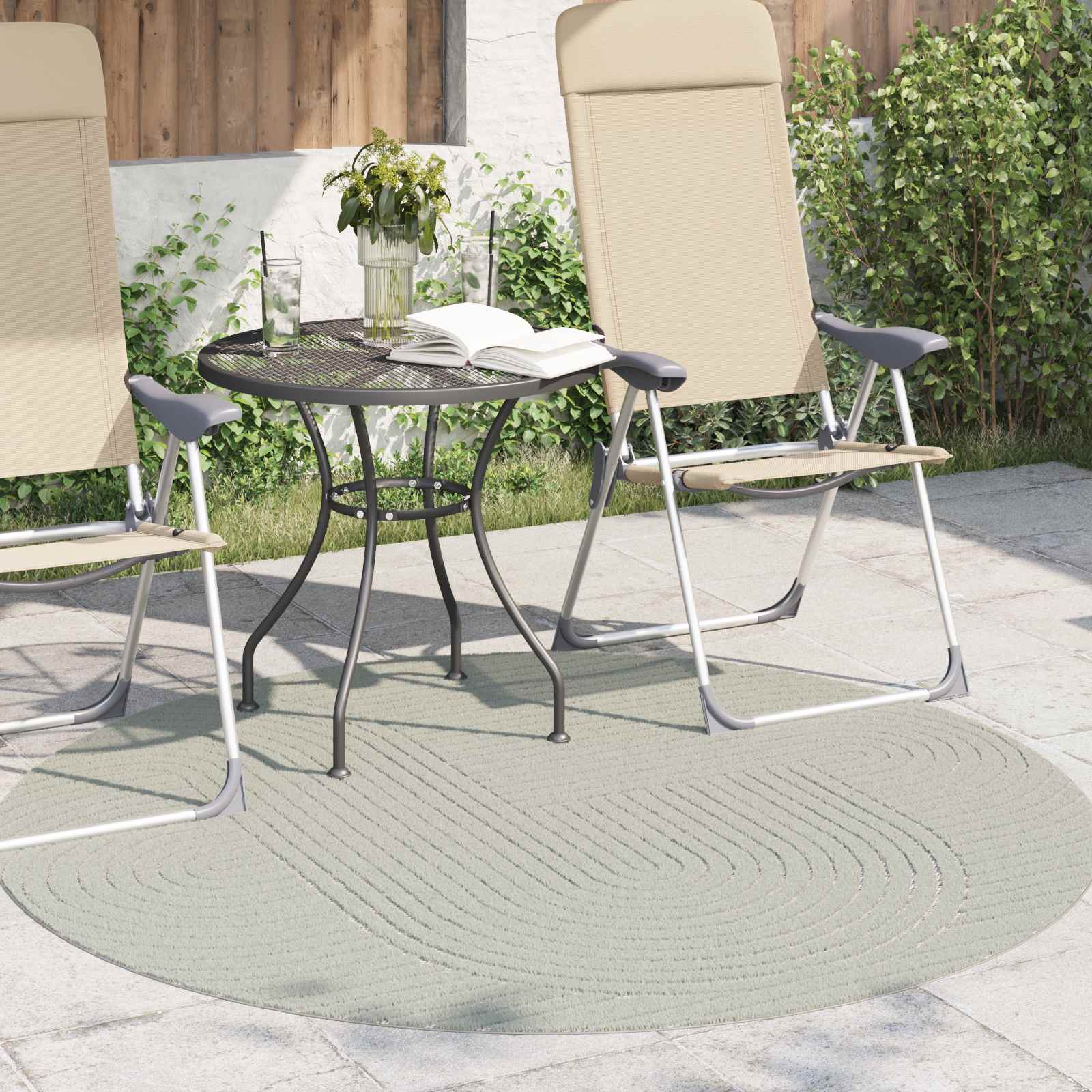Tappeto per uso interno ed esterno PALMERAS Verde Ø 200 CM