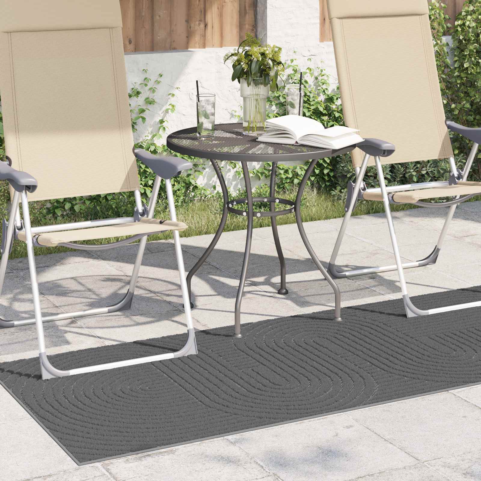 Tappeto per uso interno ed esterno PALMERAS Antracite