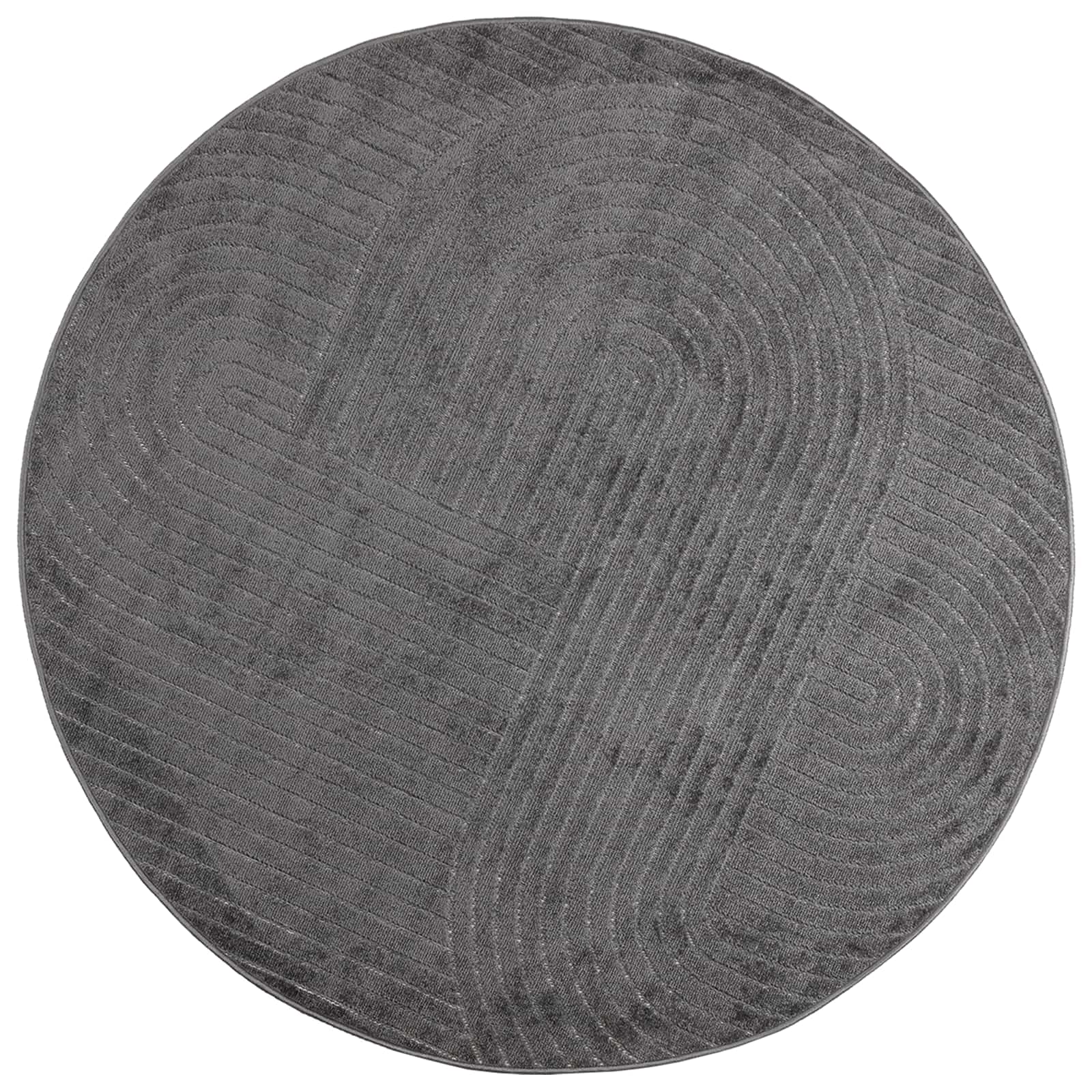 Tappeto per uso interno ed esterno PALMERAS Antracite Ø 160 CM