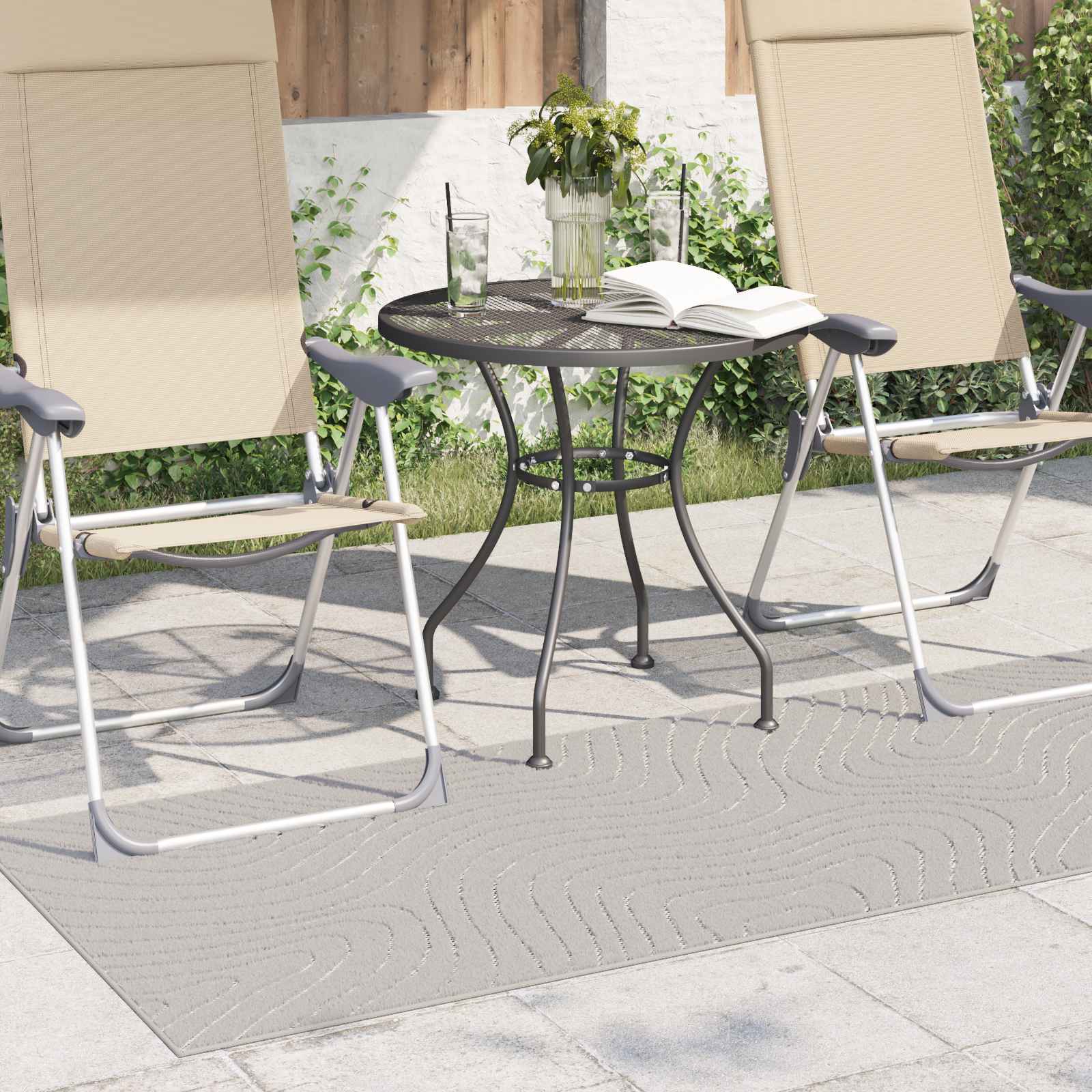 Tappeto per uso interno ed esterno PALMERAS Crema 150 x 80 cm
