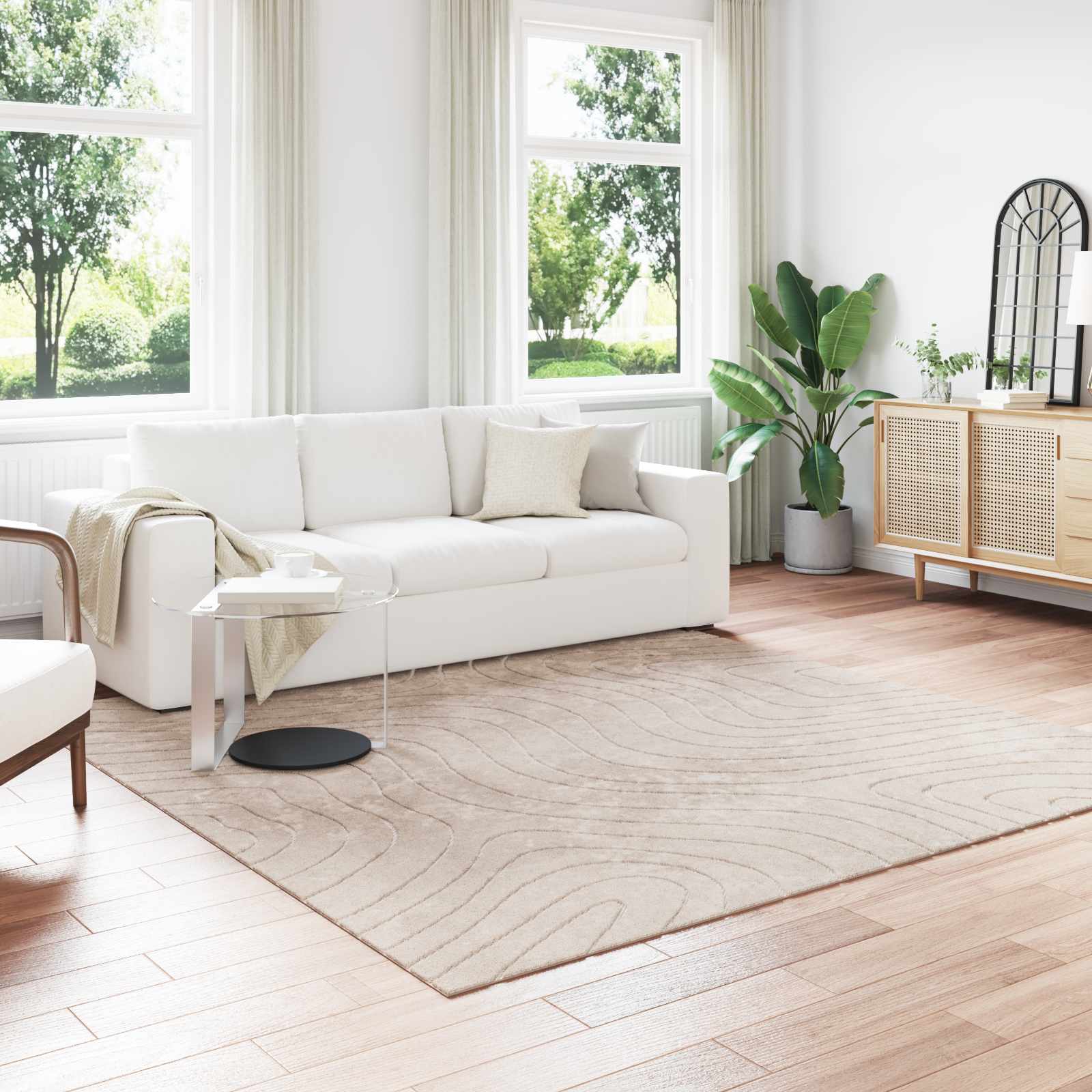 Tappeto per uso interno ed esterno PALMERAS Beige 240 x 240 cm