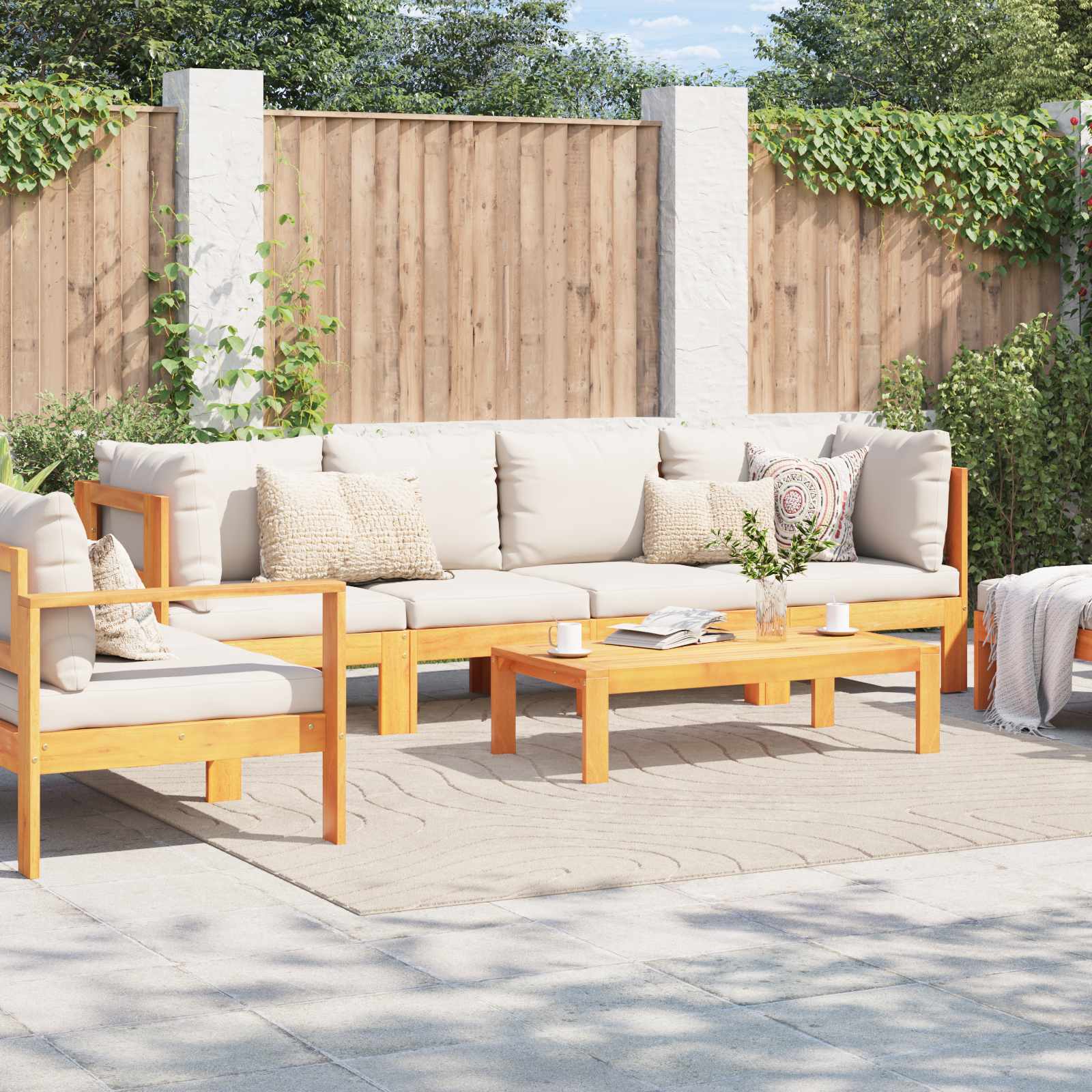 Tappeto per uso interno ed esterno PALMERAS Beige 240 x 240 cm