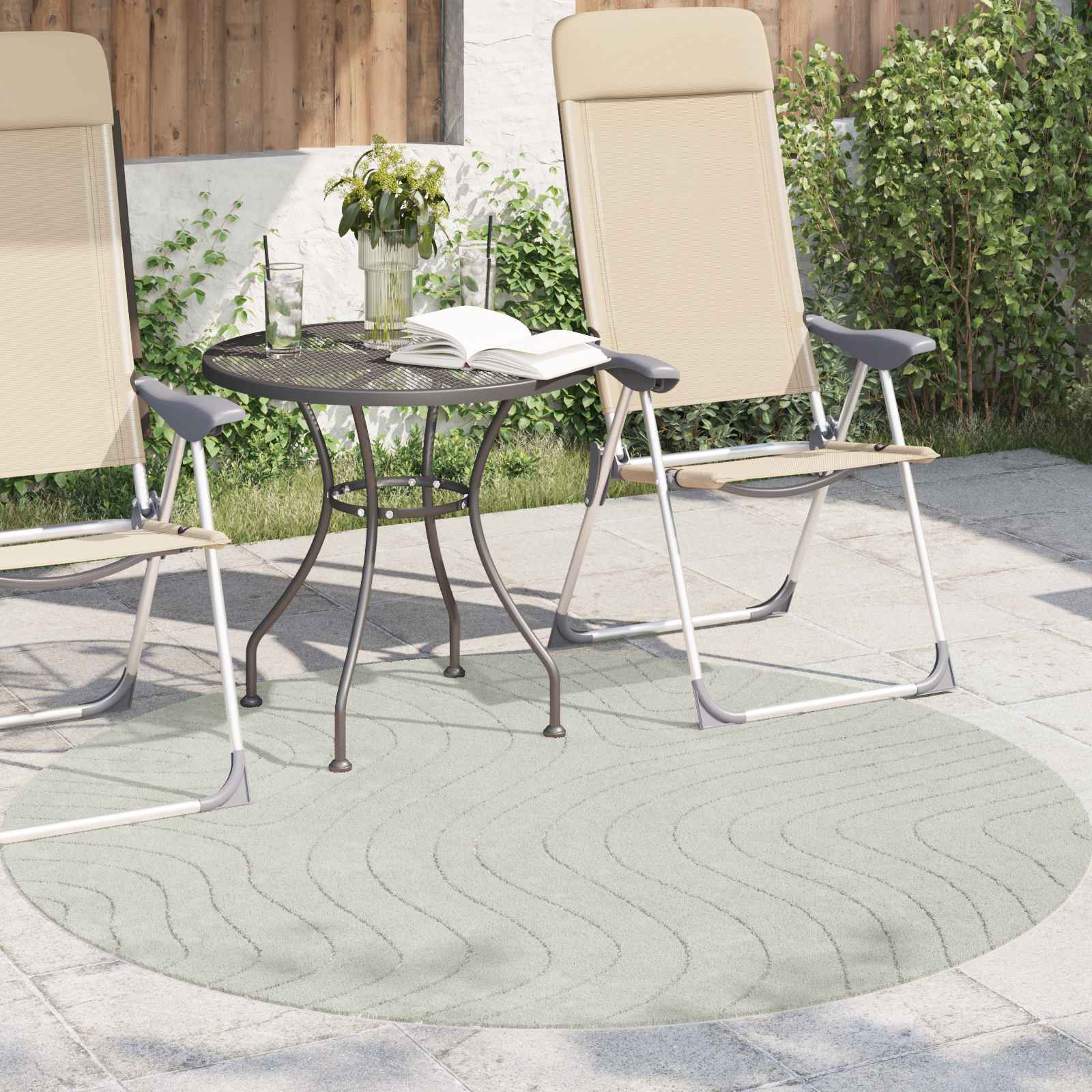 Tappeto per uso interno ed esterno PALMERAS Verde Ø 200 CM