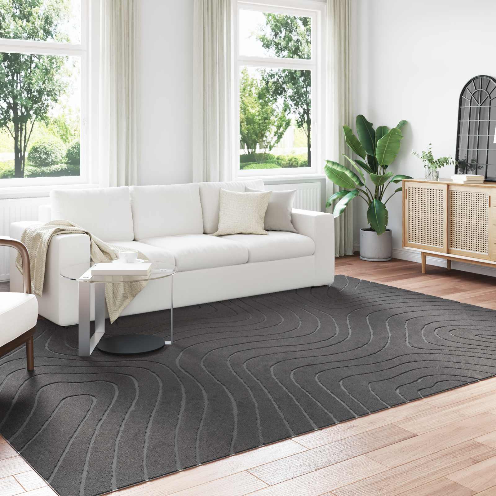 Tappeto per uso interno ed esterno PALMERAS Antracite