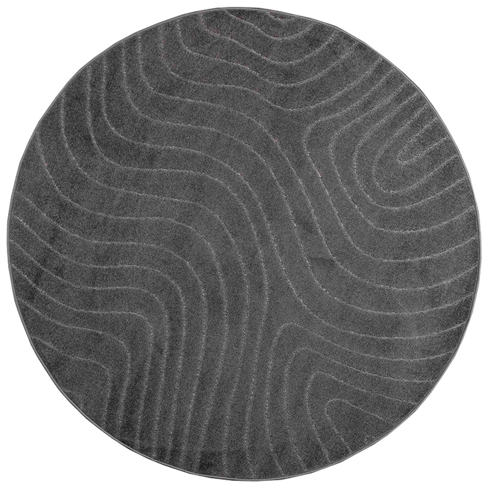 Tappeto per uso interno ed esterno PALMERAS Antracite Ø 160 CM