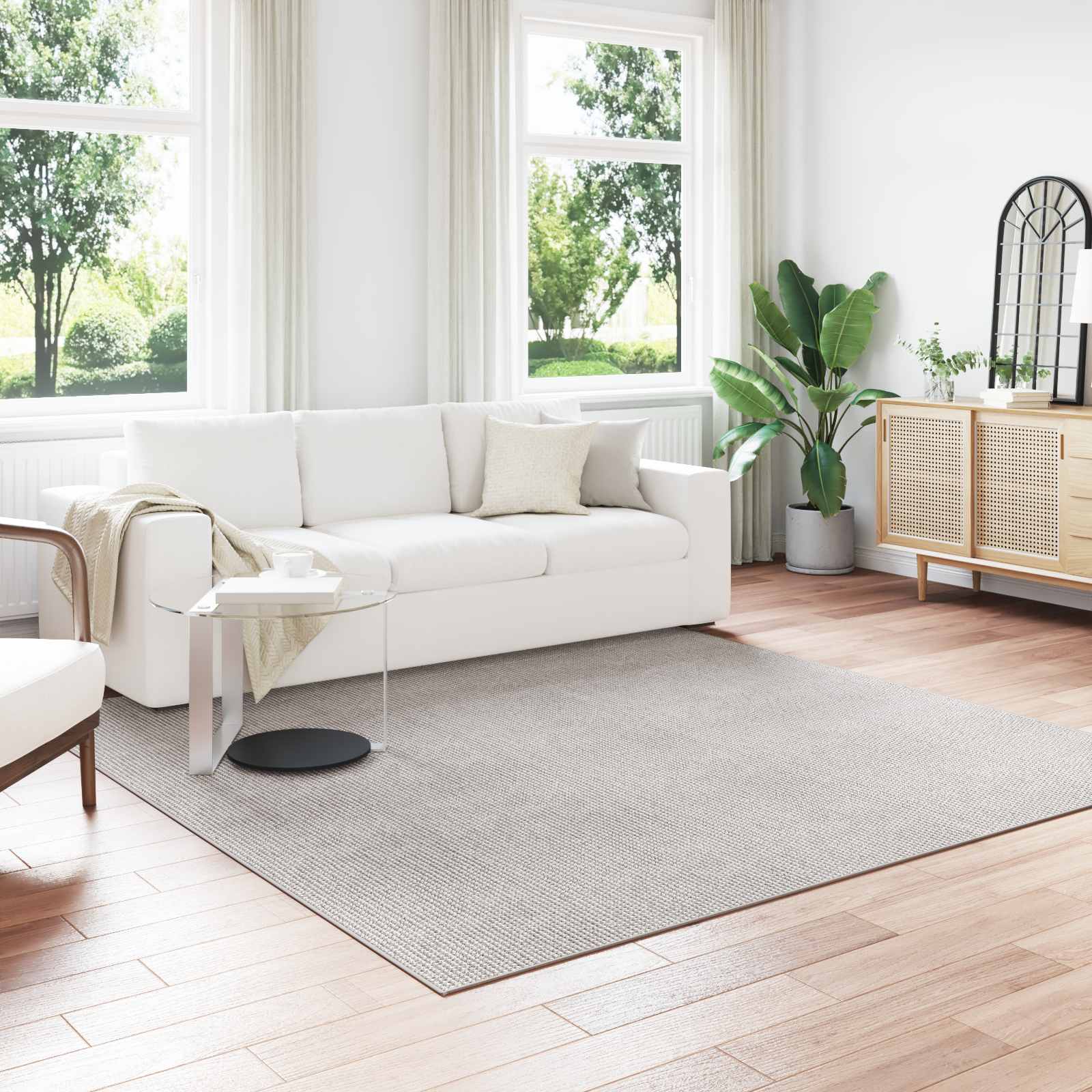 Tappeto per interni LUGO Crema 240 x 240 cm Poliestere