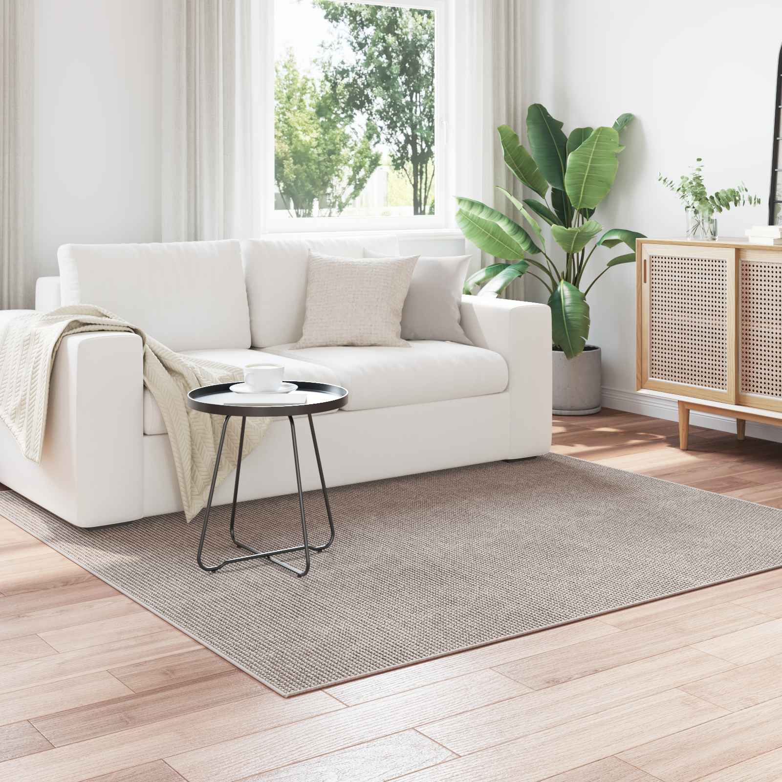 Tappeto per interni LUGO Crema e Taupe 200 x 200 cm Poliestere