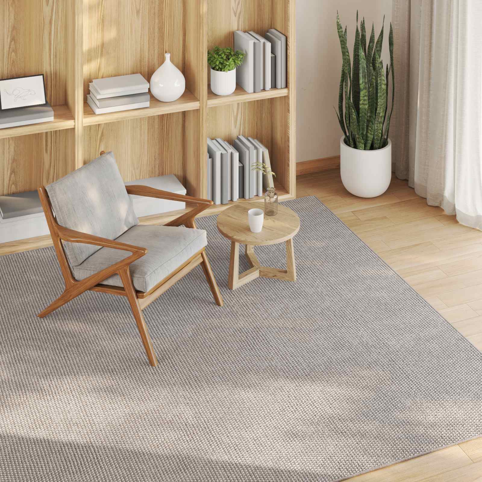Tappeto per interni LUGO Crema e Taupe 200 x 200 cm Poliestere