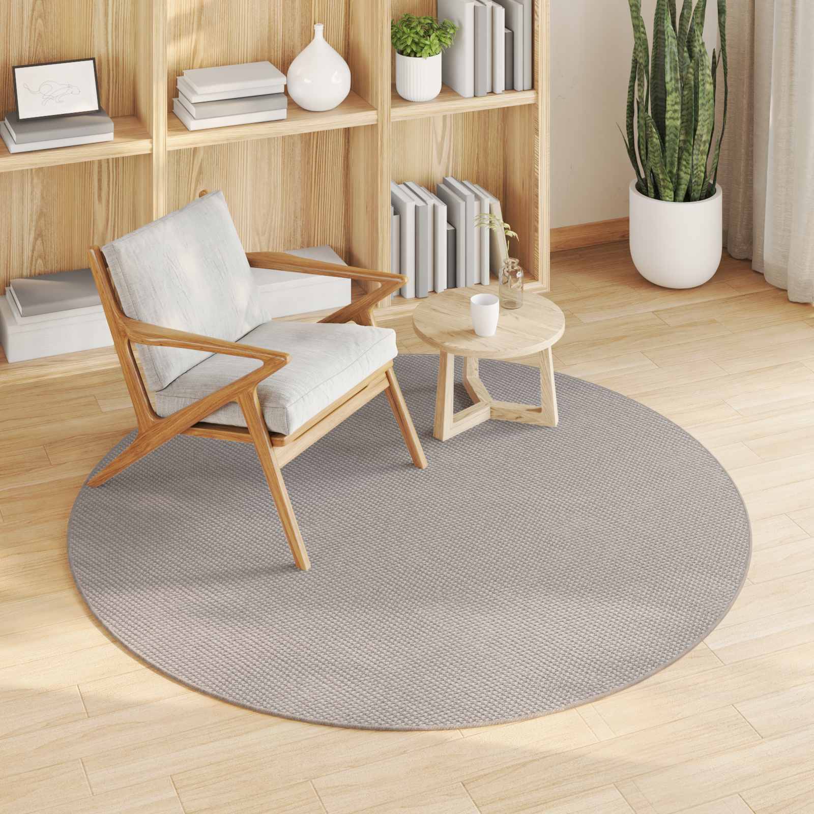 Tappeto per interni LUGO Crema e Taupe Ø 160 cm Poliestere