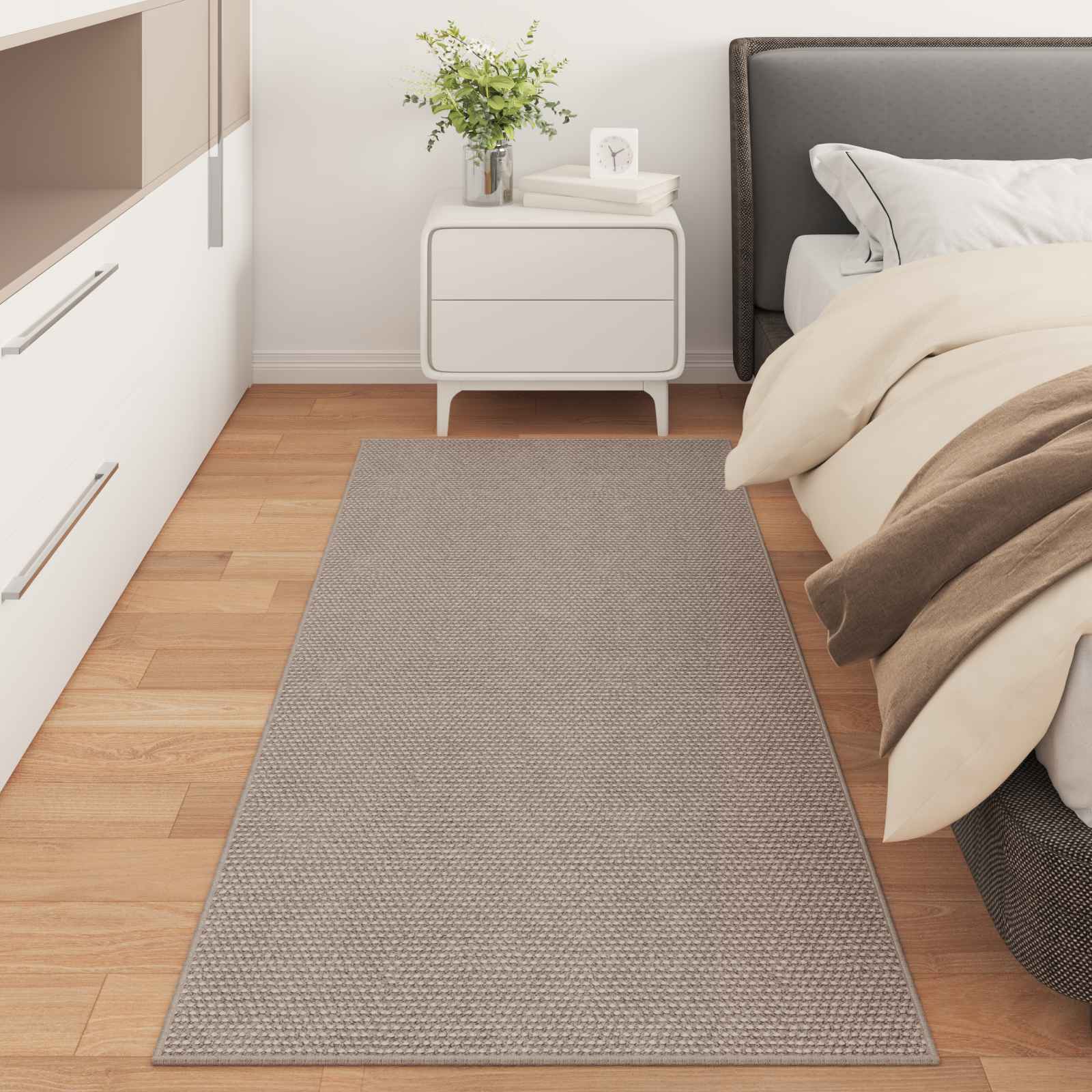 Tappeto per interni LUGO Crema e Taupe 80 x 200 cm Poliestere