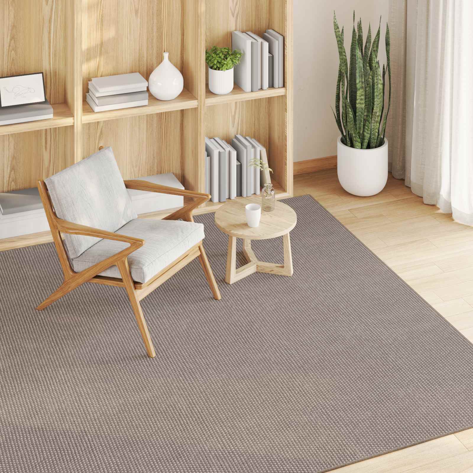 Tappeto per interni LUGO Crema e Taupe 120 x 120 cm Poliestere