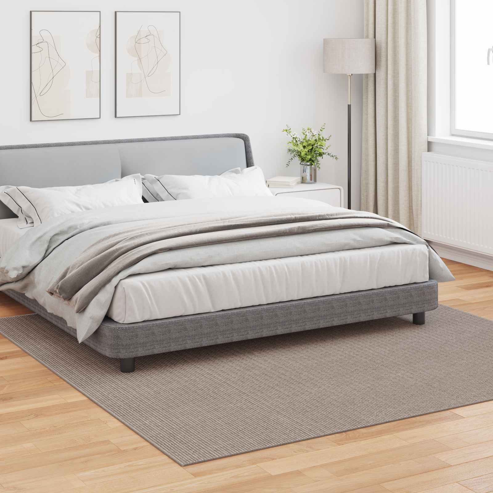 Tappeto per interni LUGO Crema e Taupe 240 x 240 cm Poliestere