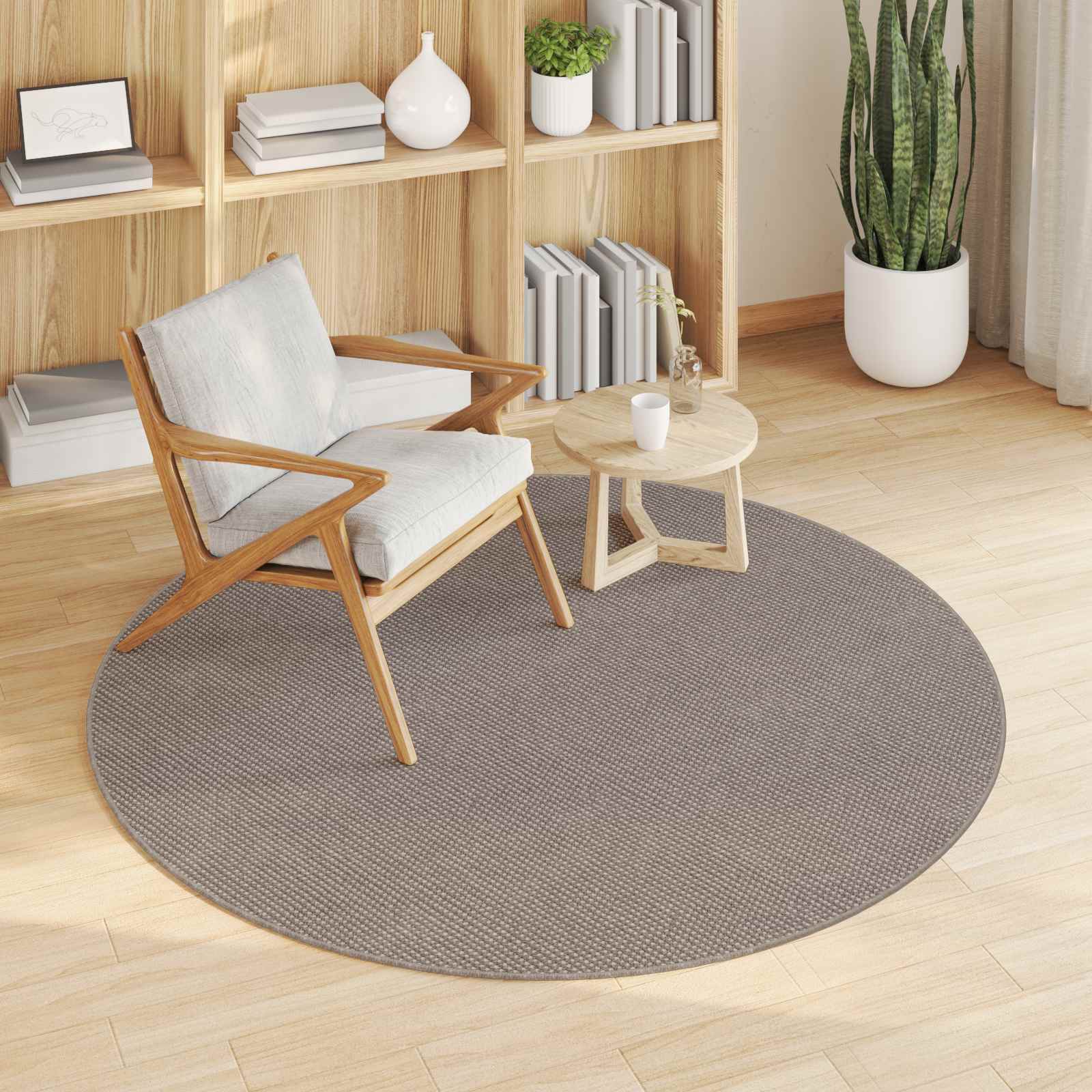 Tappeto per interni LUGO Crema e Taupe Ø 200 cm Poliestere