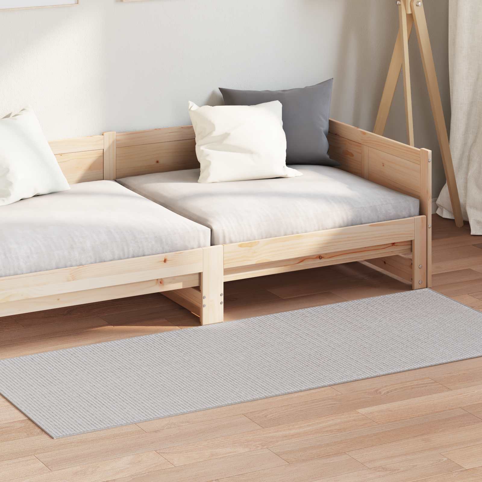 Tappeto per interni LUGO Crema e Grigio 80 x 150 cm Poliestere