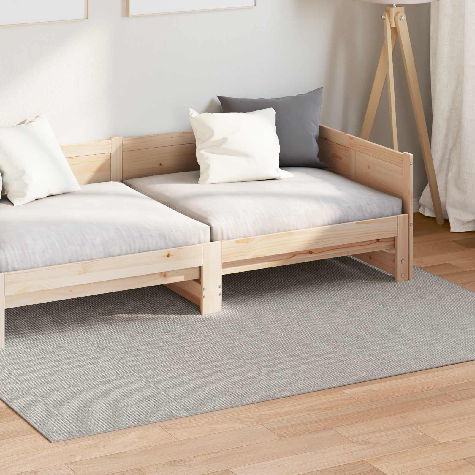 Tappeto per interni LUGO Crema e Grigio 140 x 200 cm Poliestere