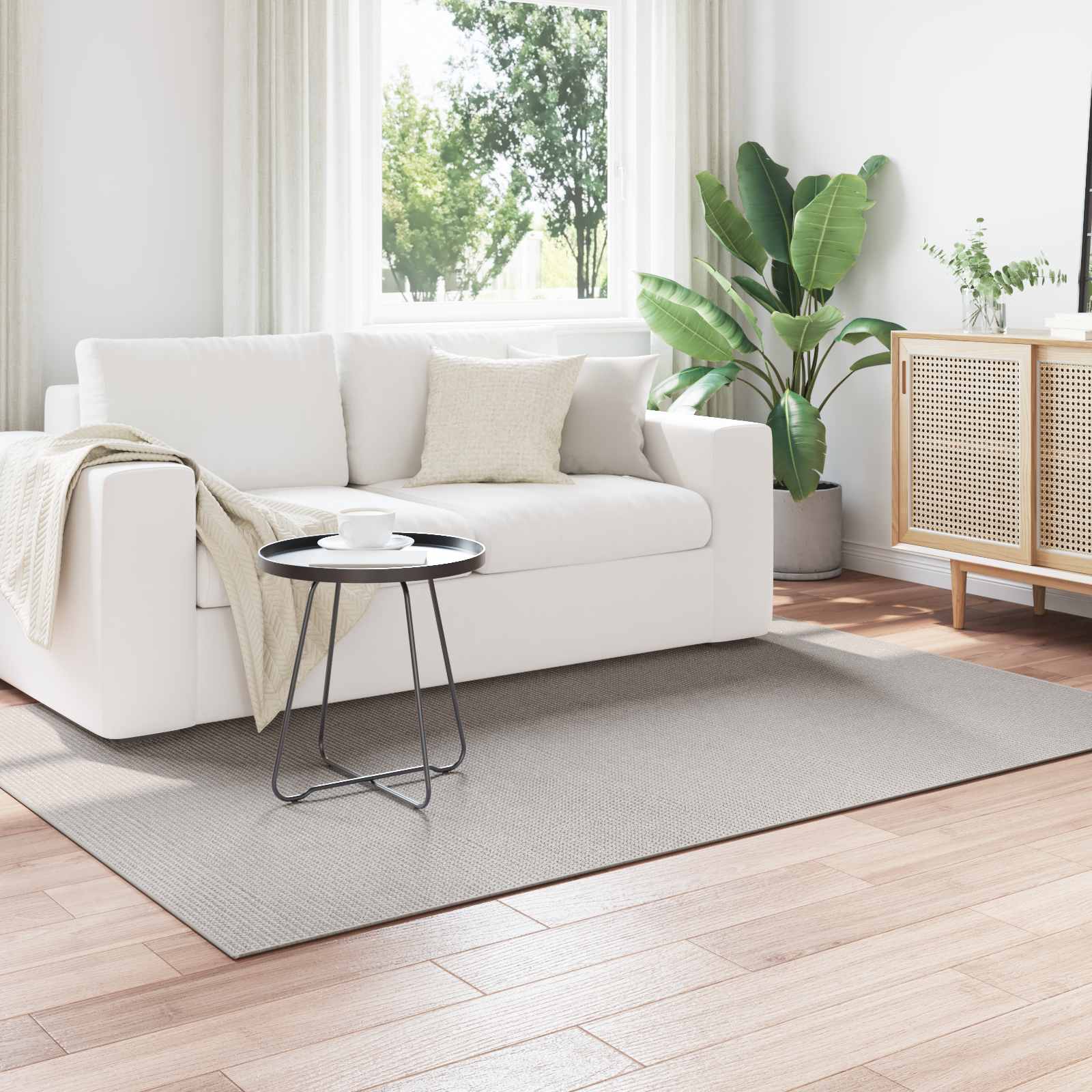 Tappeto per interni LUGO Crema e Grigio 230 x 160 cm Poliestere