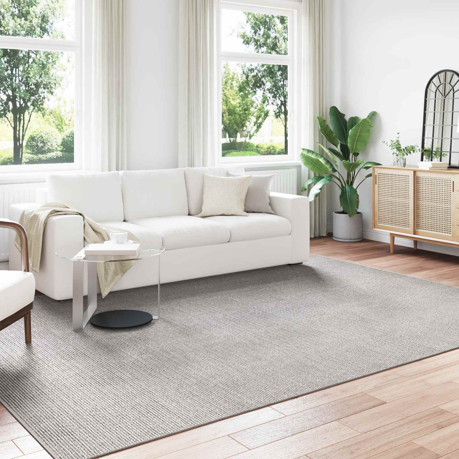 Tappeto per interni LUGO Crema e Grigio 280 x 200 cm Poliestere