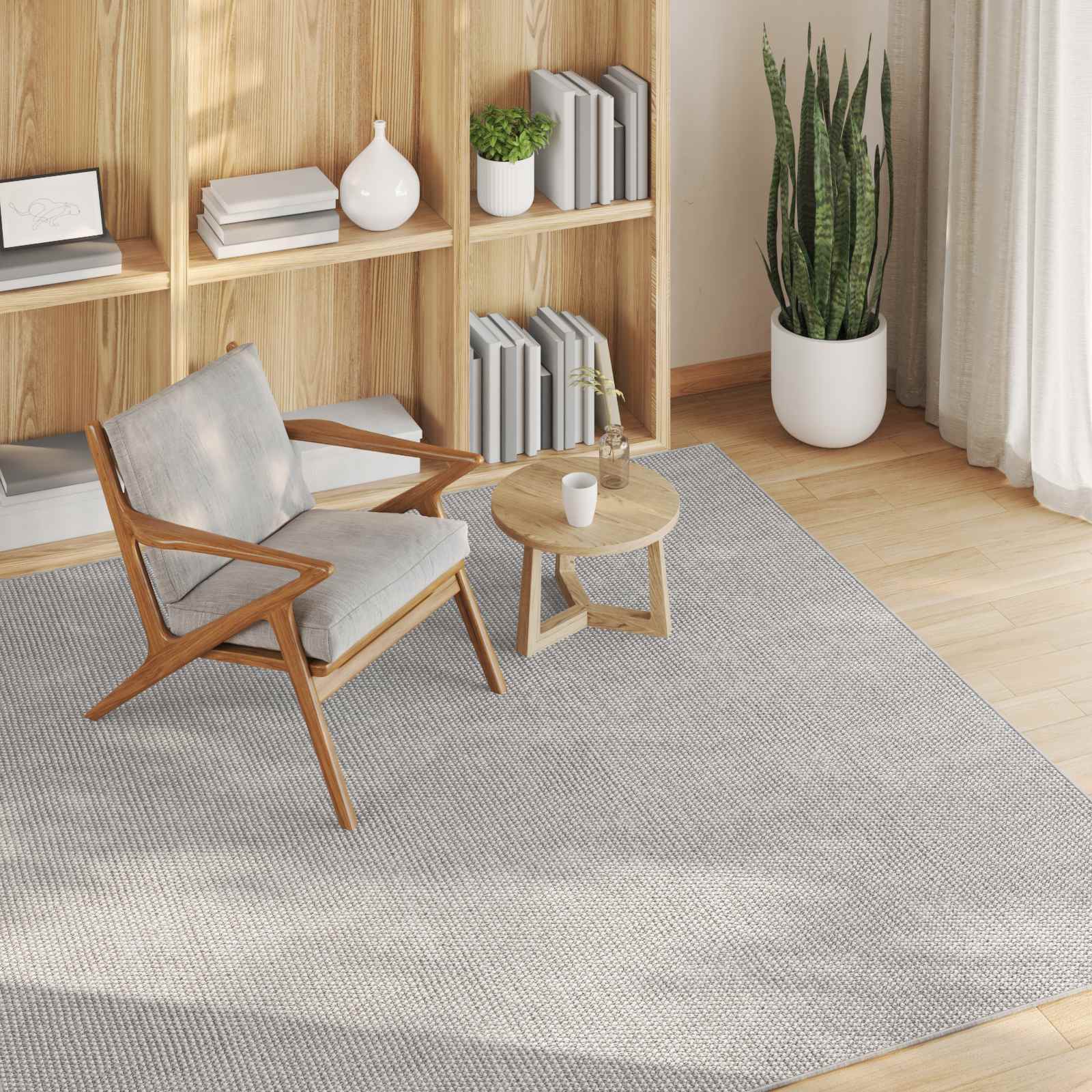 Tappeto per interni LUGO Crema e Grigio 200 x 200 cm Poliestere
