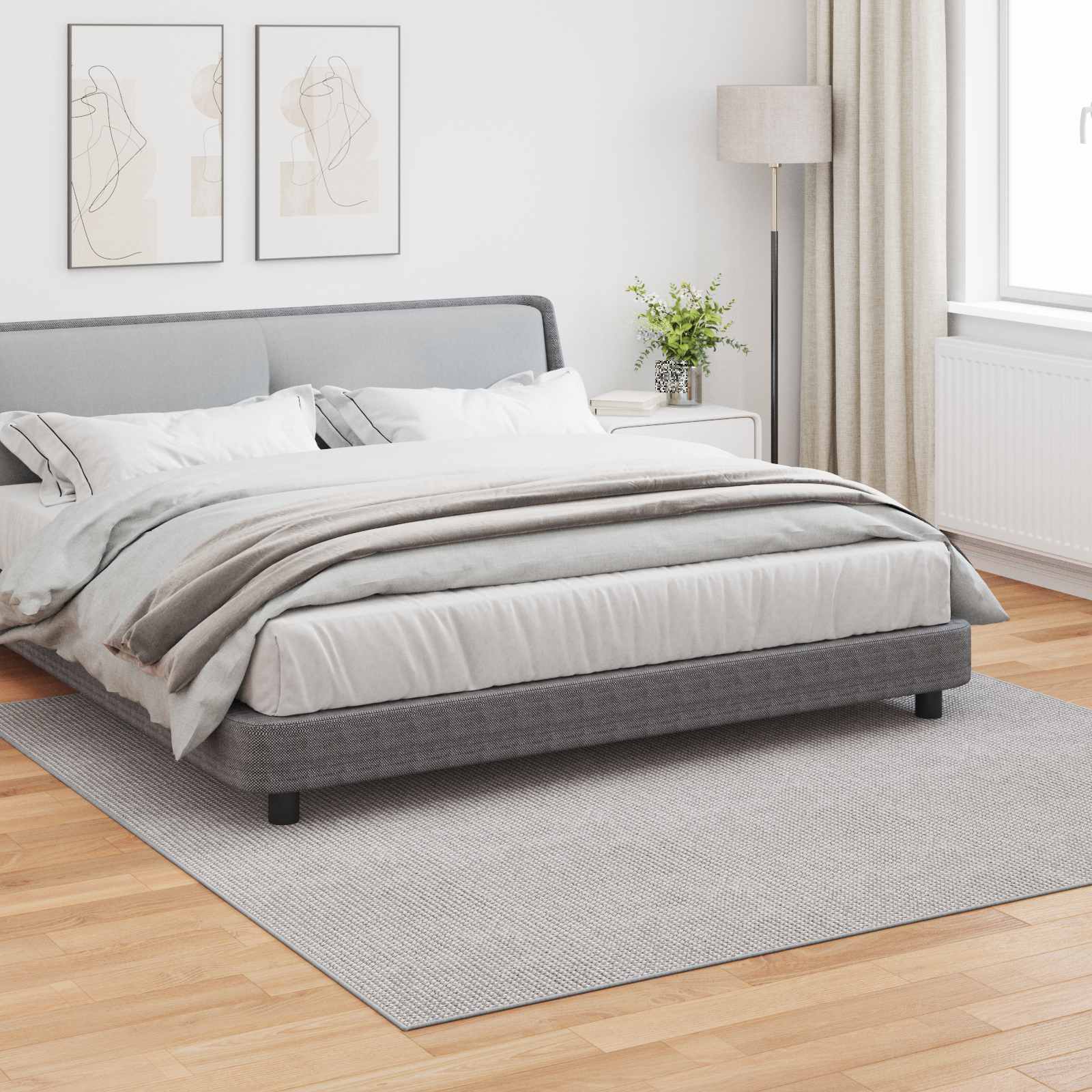 Tappeto per interni LUGO Crema e Grigio 240 x 240 cm Poliestere
