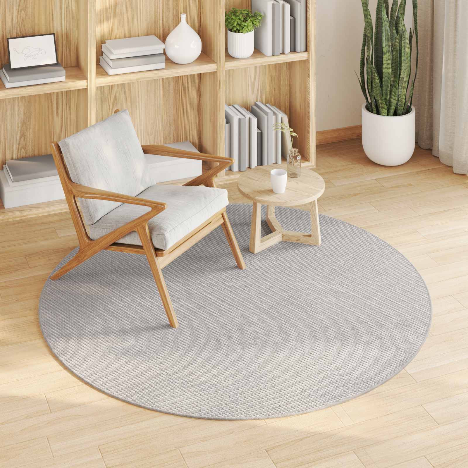 Tappeto per interni LUGO Crema e Grigio Ø 160 CM Poliestere