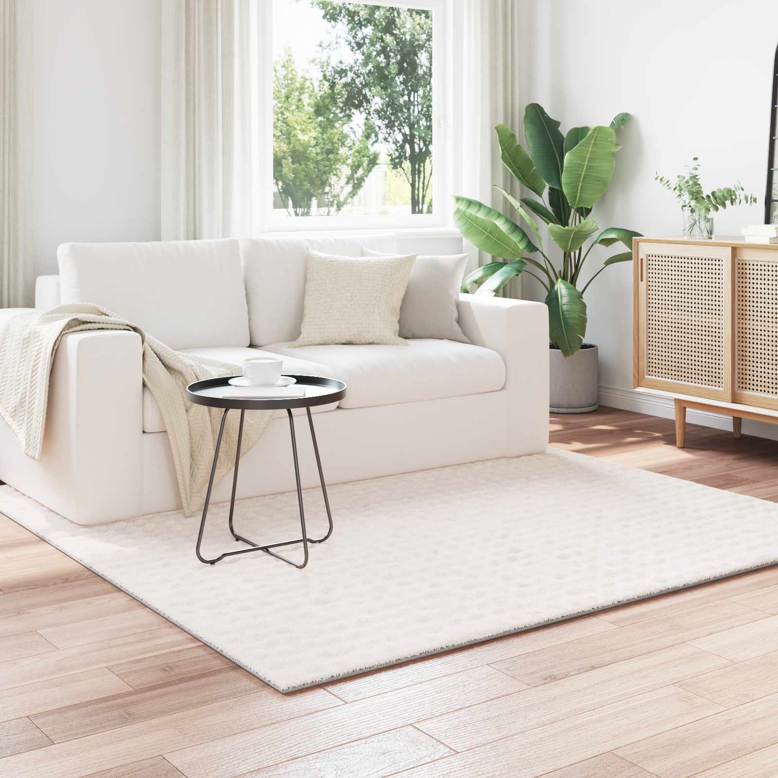 Tappeti per area Quadrato SIROLO Crema 240 x 240 cm Poliestere