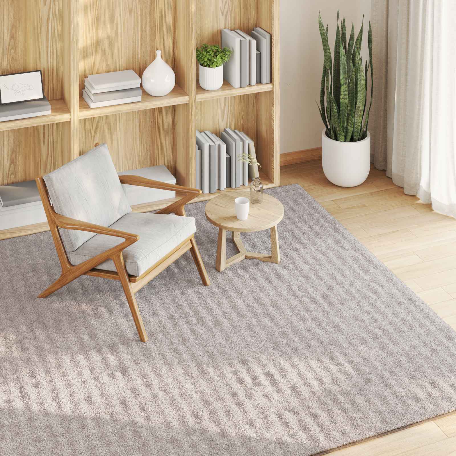 Tappeti per area Quadrato SIROLO Sabbia 120 x 120 cm Poliestere