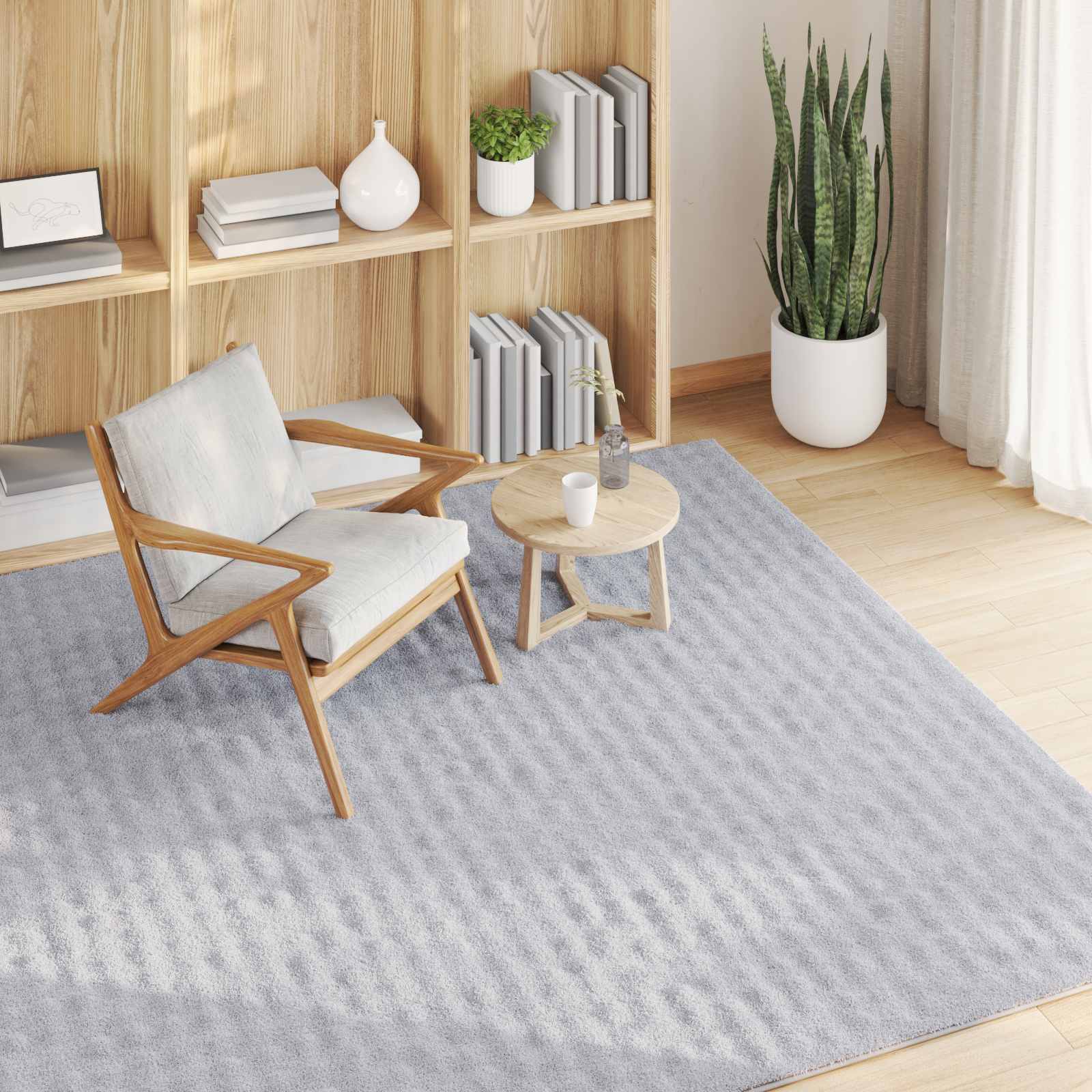 Tappeti per area Quadrato SIROLO Grigio 200 x 200 cm Poliestere