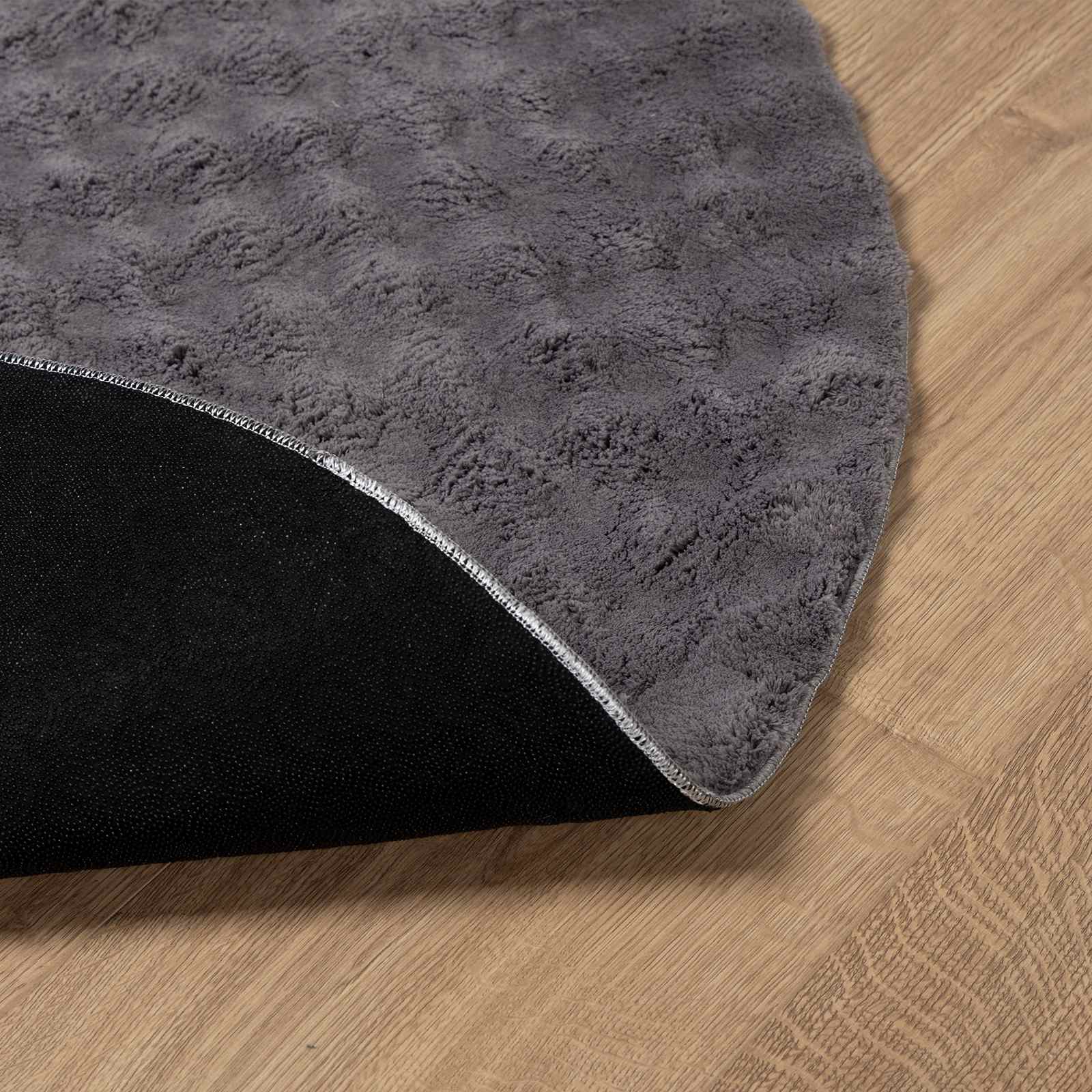 Tappeti per area Rotondo SIROLO Antracite Ø 120 CM Poliestere