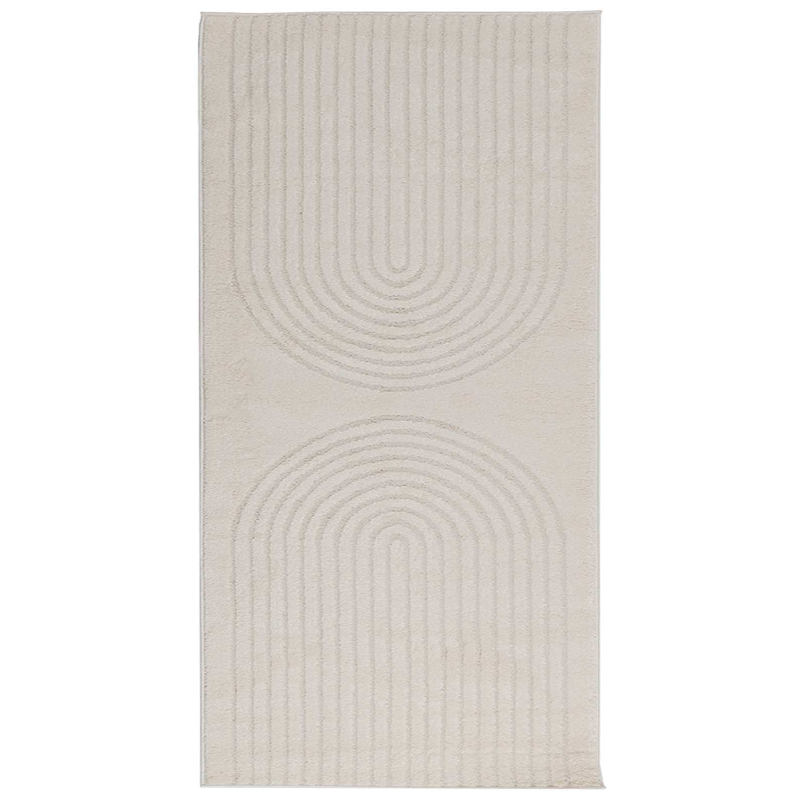 Tappeto per interni GALATI Crema 80 x 200 cm Poliestere