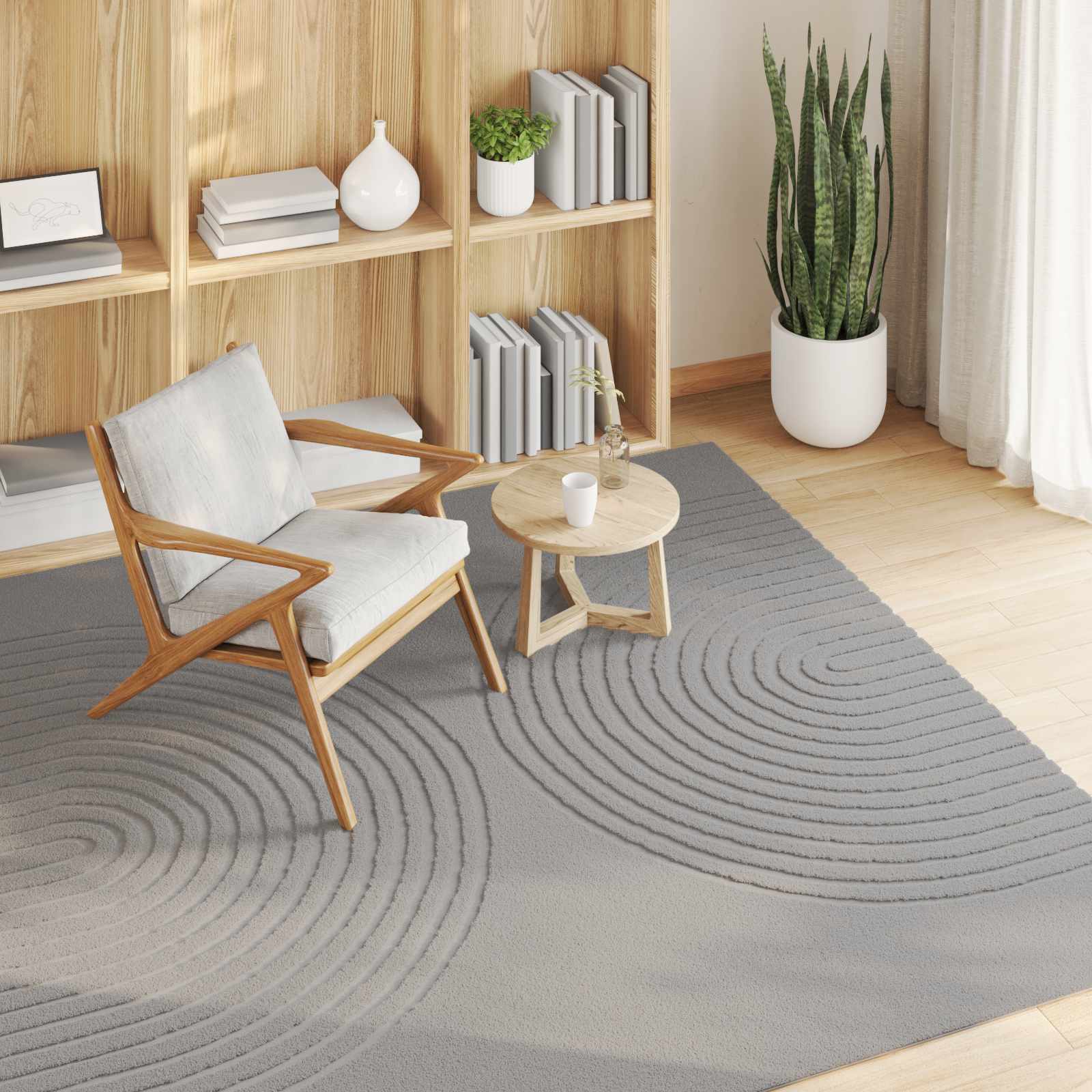 Tappeto per interni GALATI Grigio 200 x 200 cm Poliestere