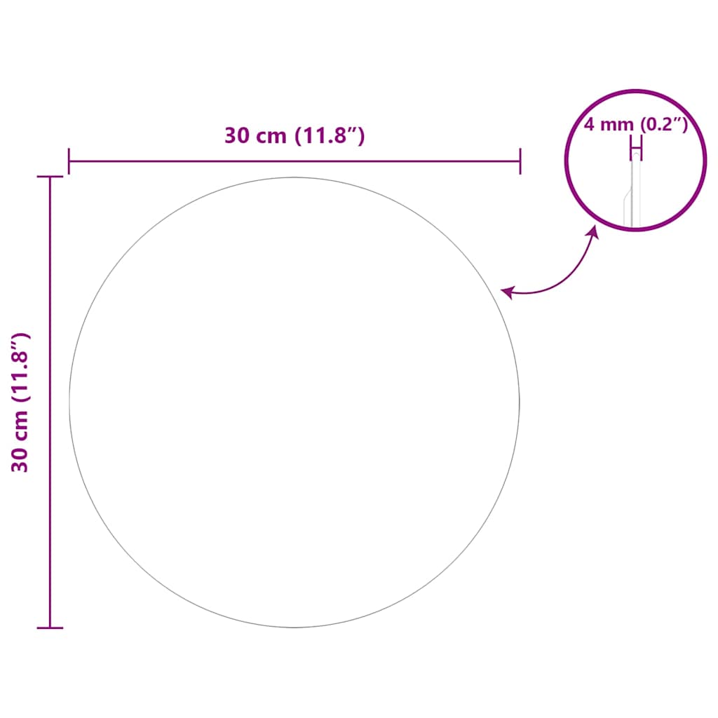 Specchio da parete Rotondo Ø 30 cm vetro temperato