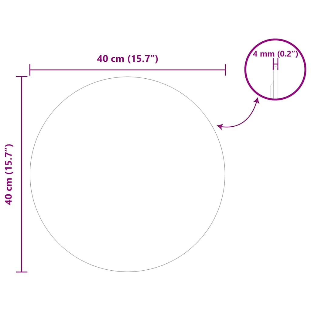 Specchio da parete Rotondo Ø 40 cm vetro temperato