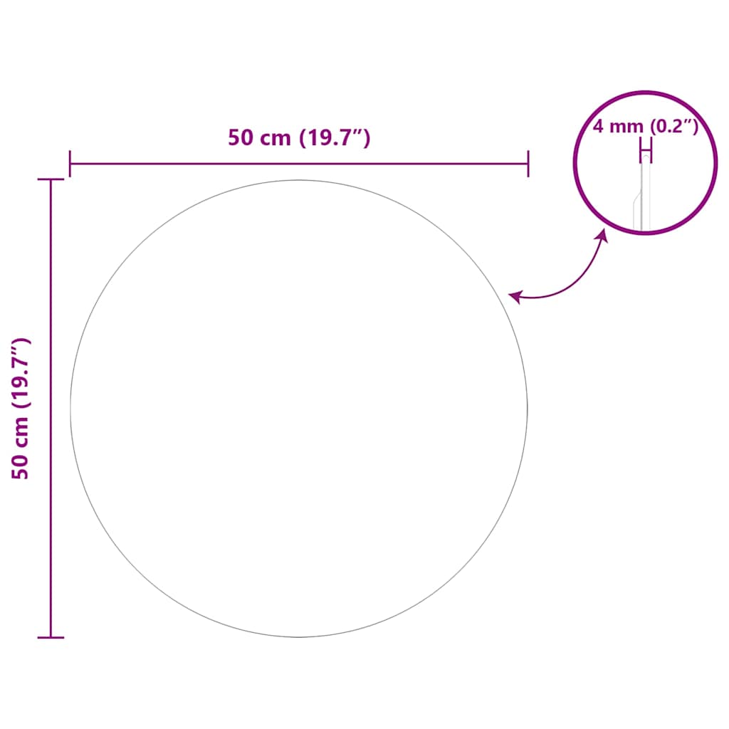 Specchio da parete Rotondo Ø 50 cm vetro temperato