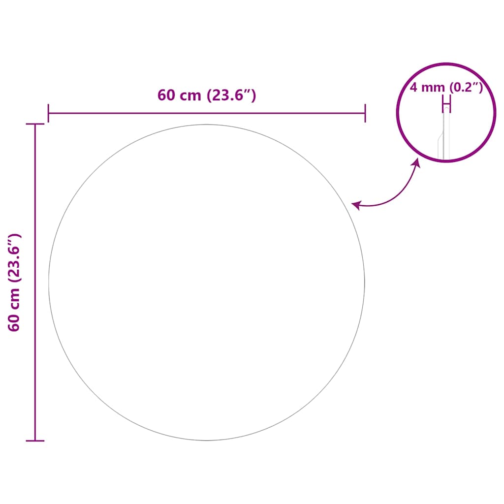 Specchio da parete Rotondo Ø 60 cm vetro temperato