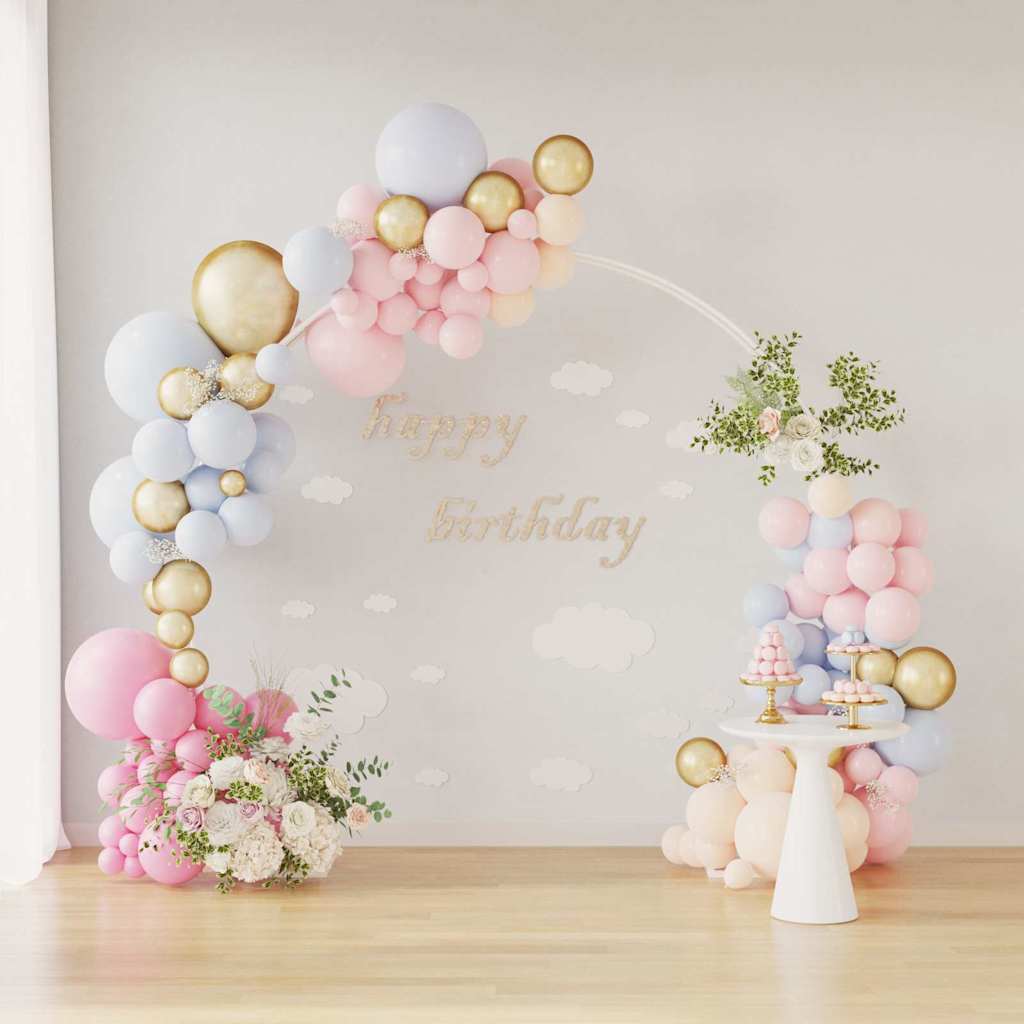 Arco Nuziale Doppio Bianco 220 x 45 x 200 cm Acciaio